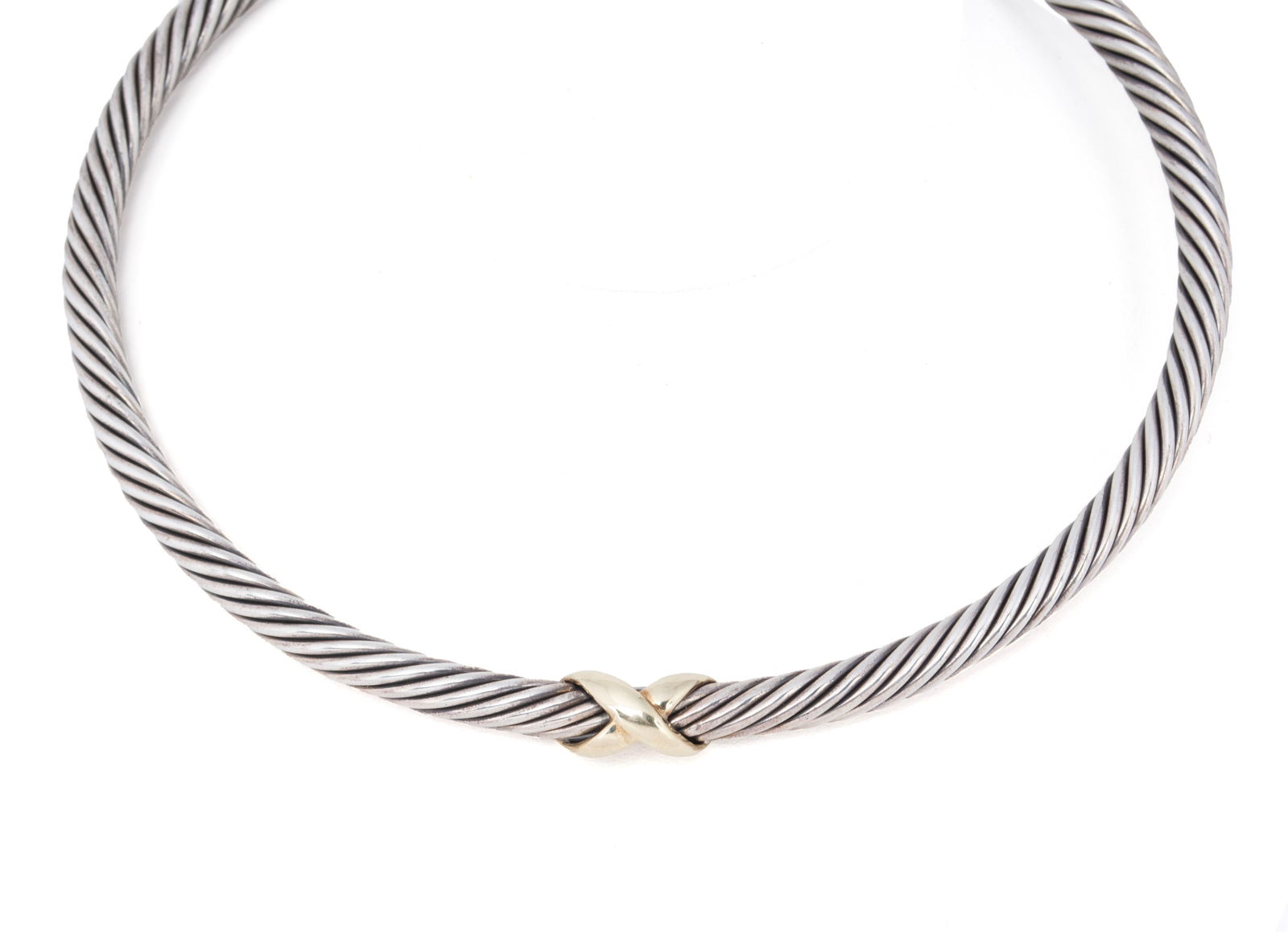 DAVID YURMAN TWO-TONE 'X' CABLE NECKLACE (1 of 8)
