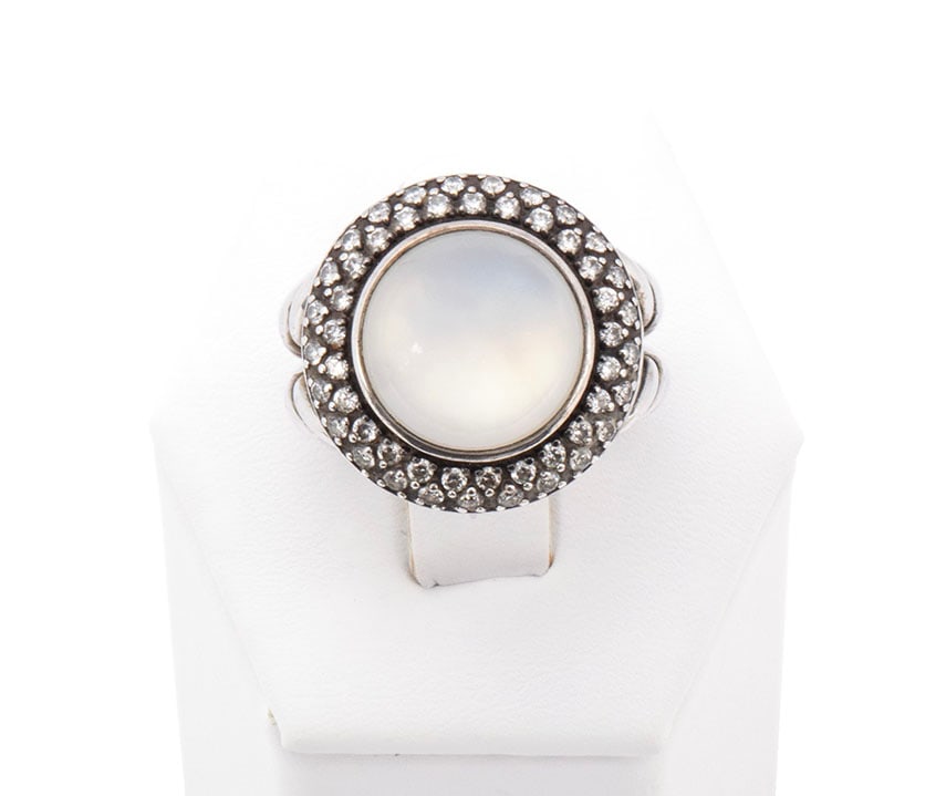 DAVID YURMAN MOONSTONE AND DIAMOND RING (1 of 9)