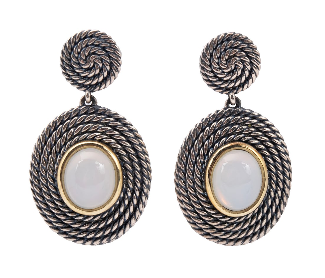 DAVID YURMAN MOONSTONE EARRINGS (1 of 5)