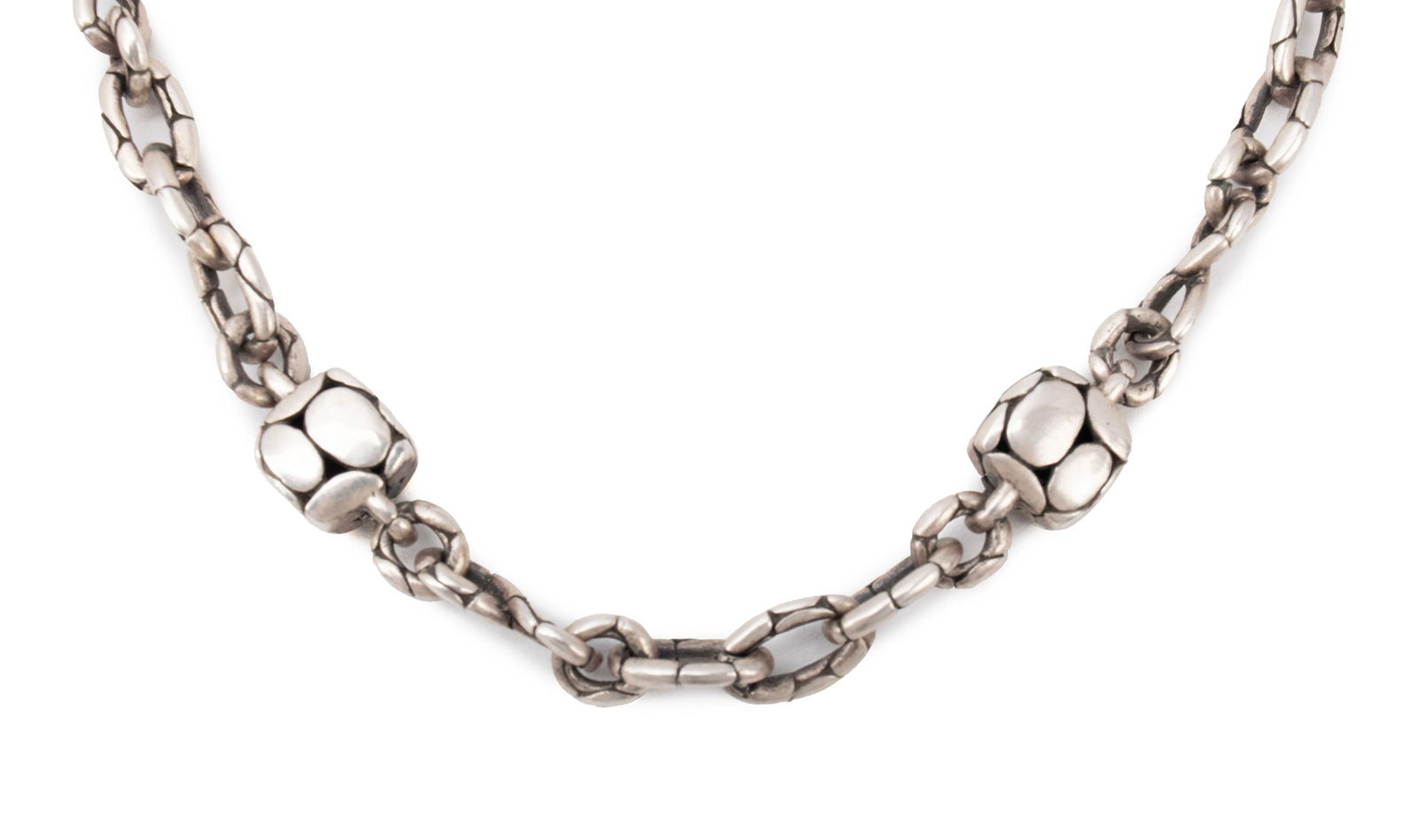JOHN HARDY 'HERITAGE' KALI PEBBLE STERLING SILVER NACKLACE (1 of 6)