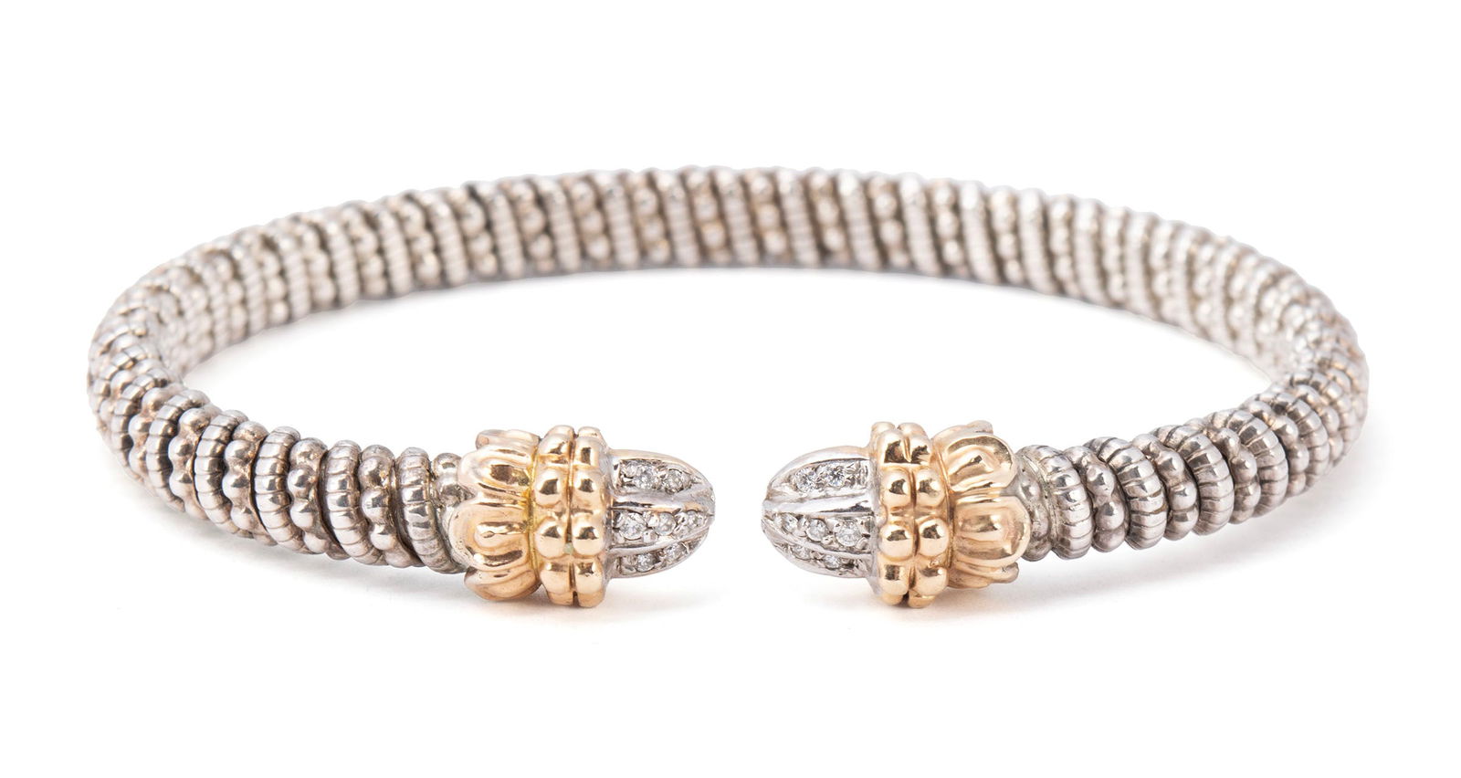 ALWAND VAHAN STERLING, GOLD, & DIAMOND CUFF (1 of 6)