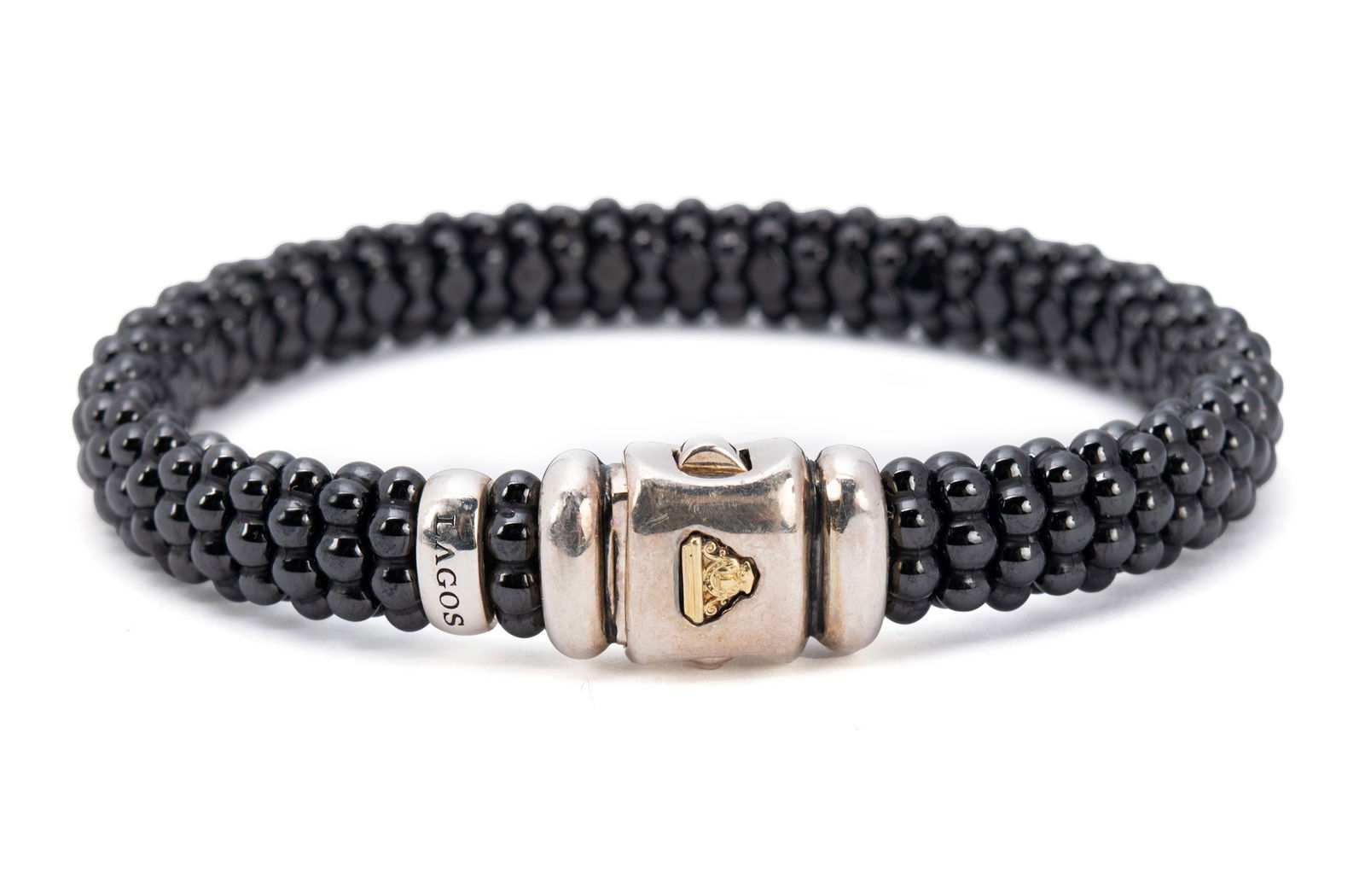 LAGOS 'CAVIAR' BLACK ONYX STERLING BRACELET (1 of 5)
