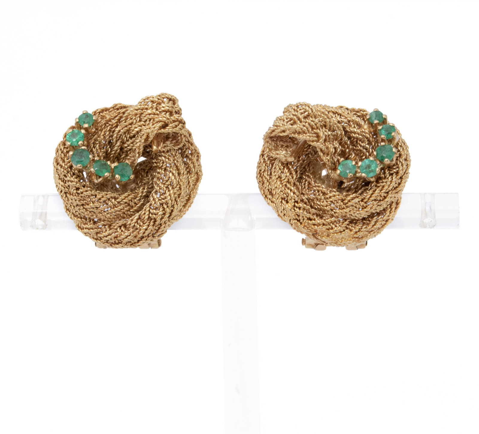 YELLOW GOLD EMERALD EARRINGS (1 of 6)