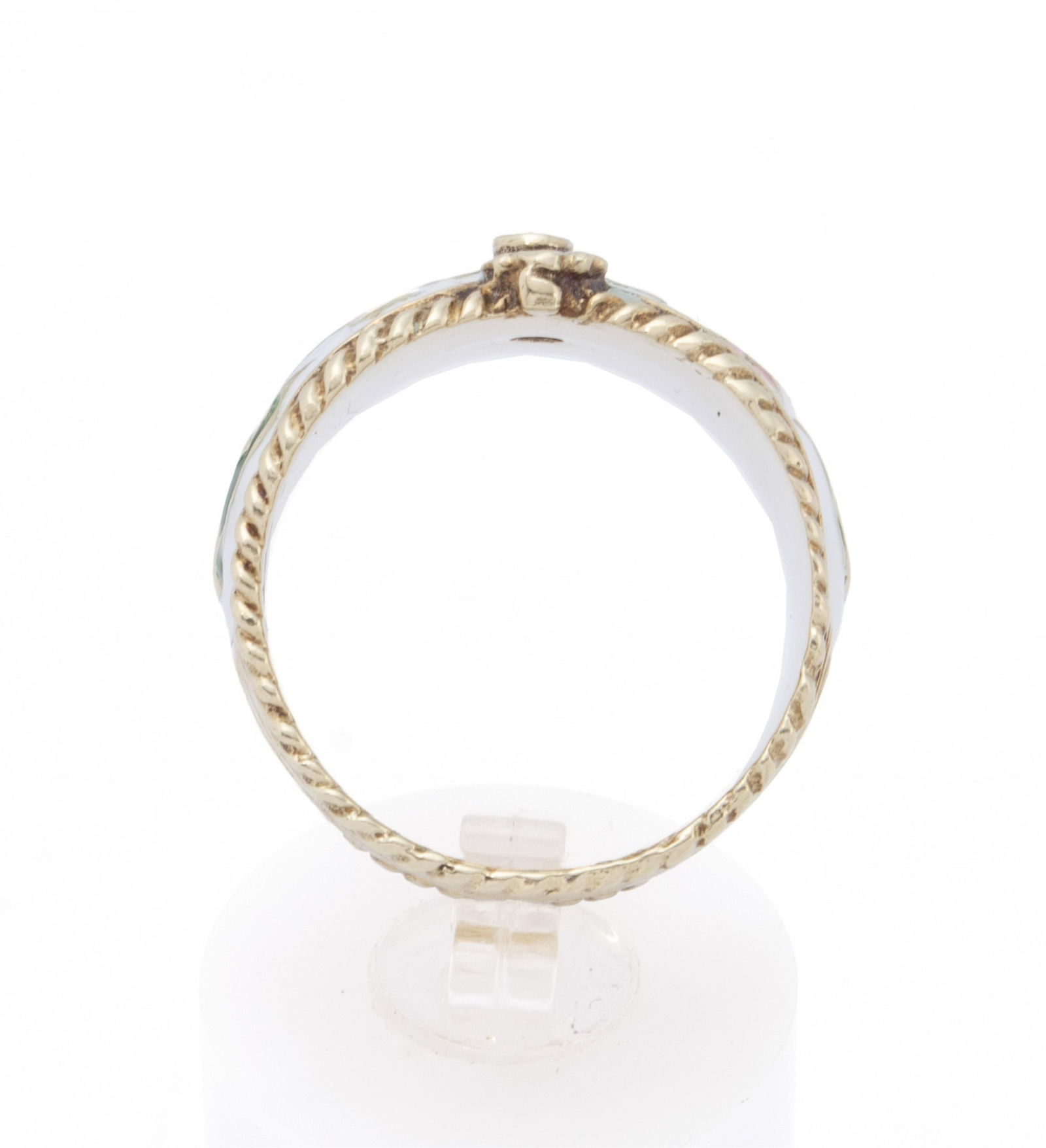 ENAMEL GOLD DIAMOND RING - 4