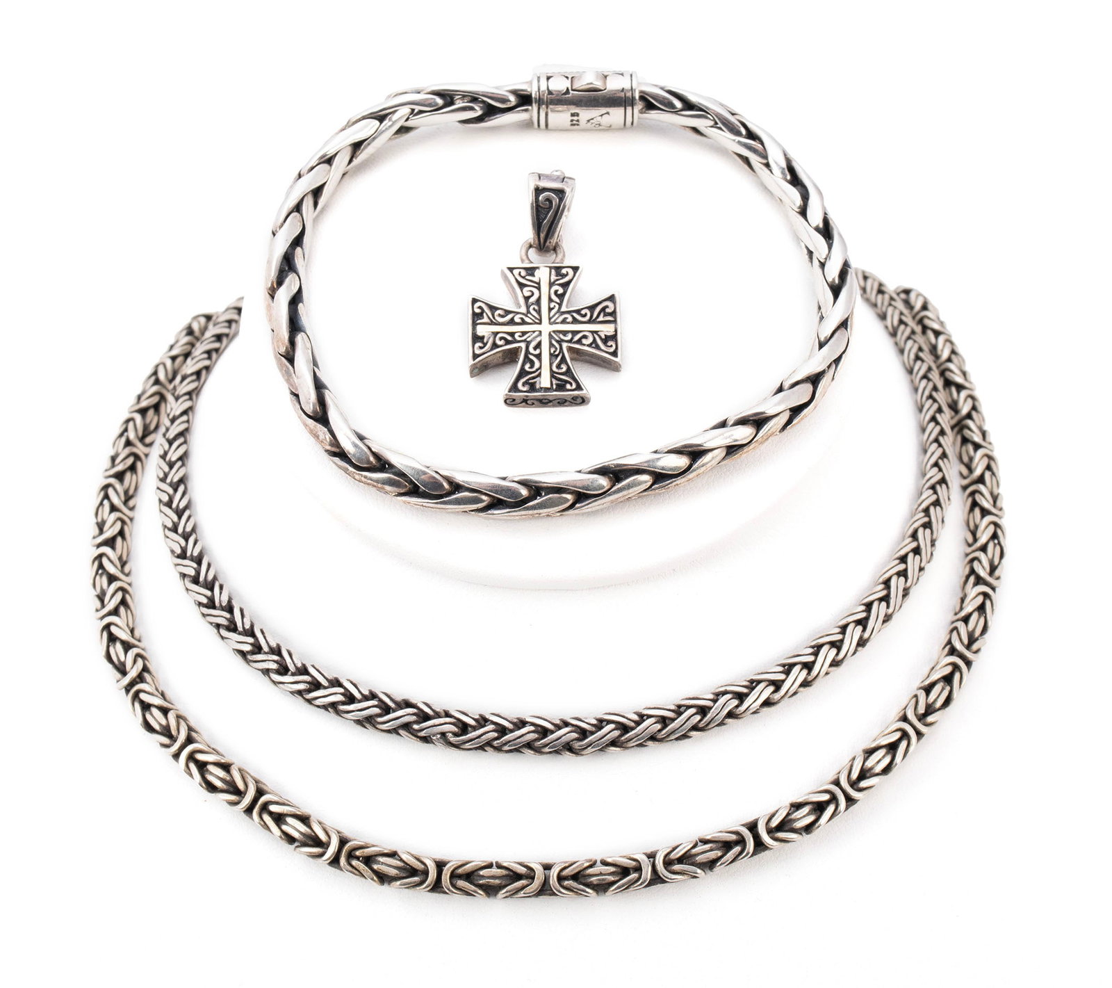 SILVER NECKLACE CHAINS, BRACELET & PENDANT (1 of 12)