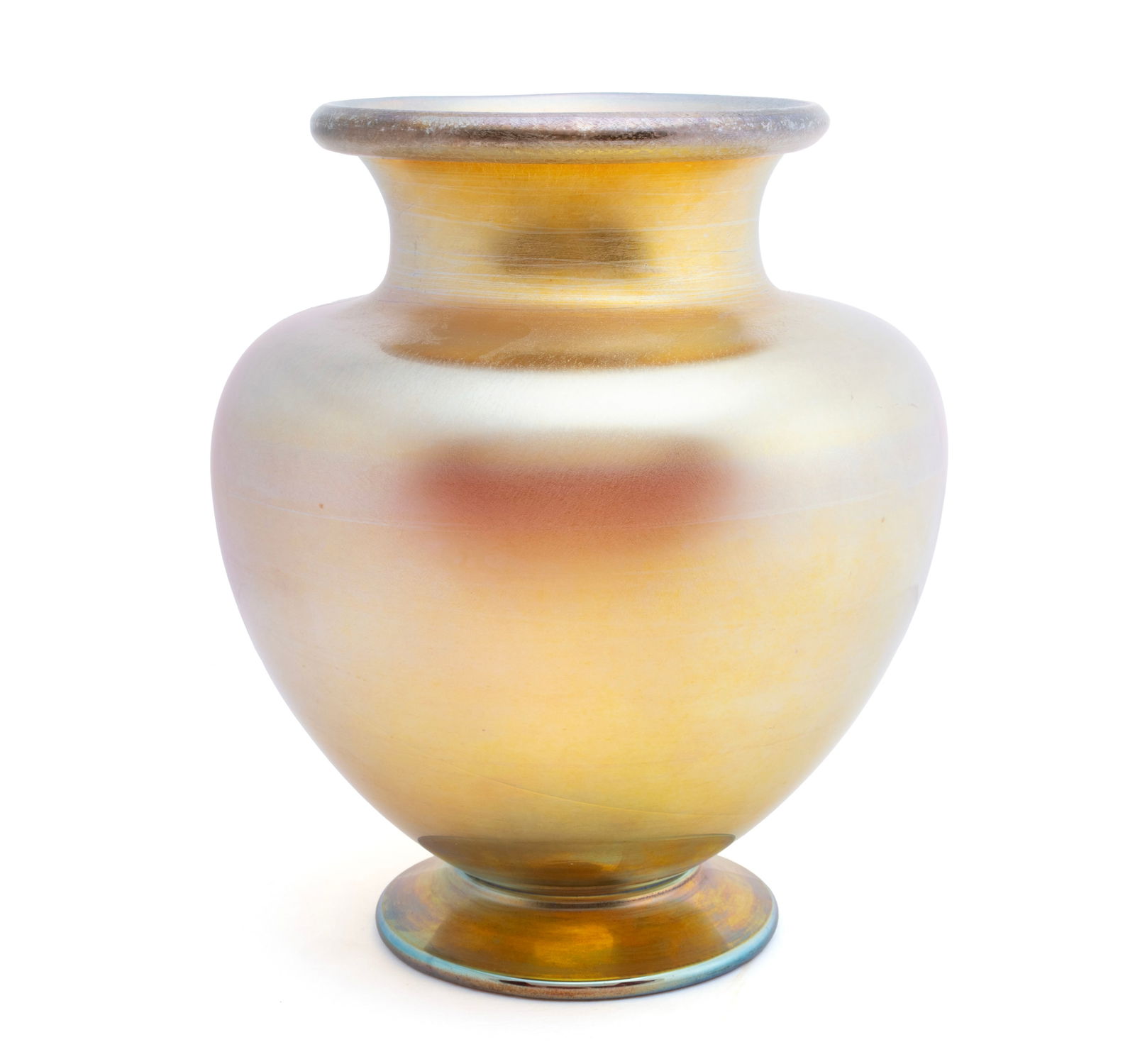 TIFFANY GOLD FAVRILE IRIDESCENT BALUSTER VASE (1 of 10)