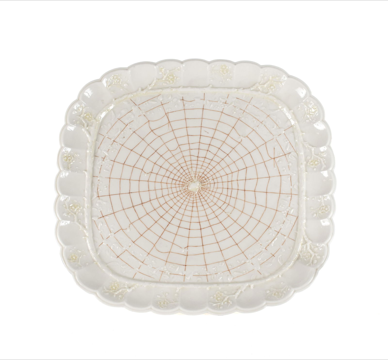 EARLY BELLEEK "THORN" PATTERN SERVING TRAY (1 of 8)