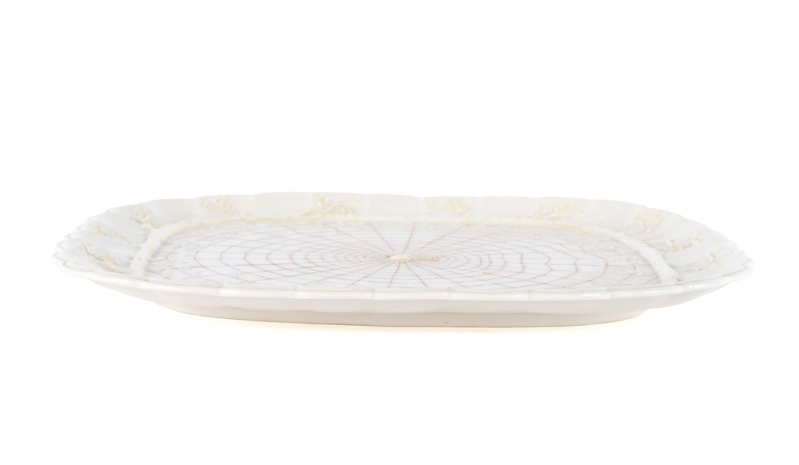 EARLY BELLEEK "THORN" PATTERN SERVING TRAY - 8