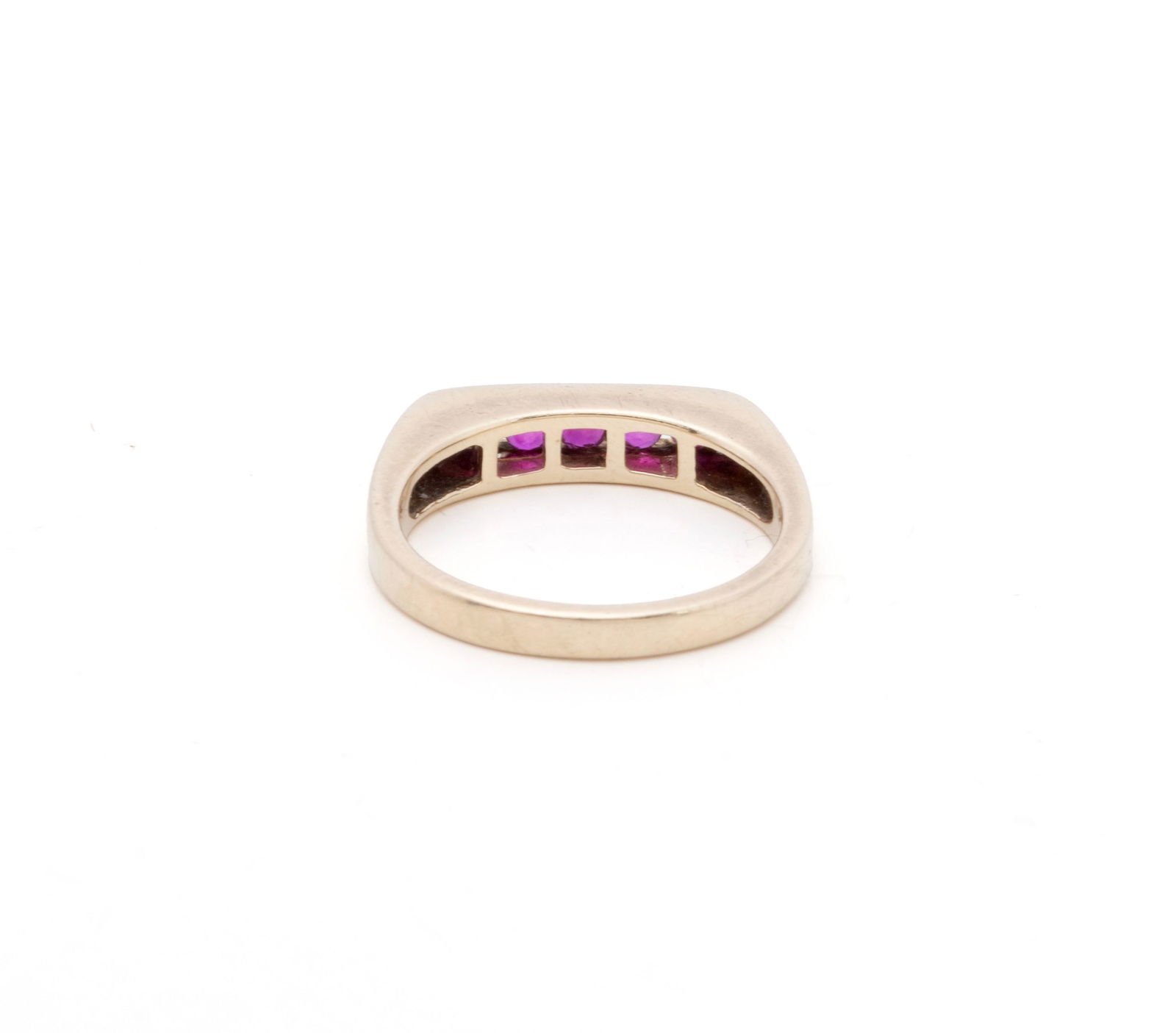 RUBY DIAMOND NECKLACE & TWO RUBY GOLD RINGS - 14