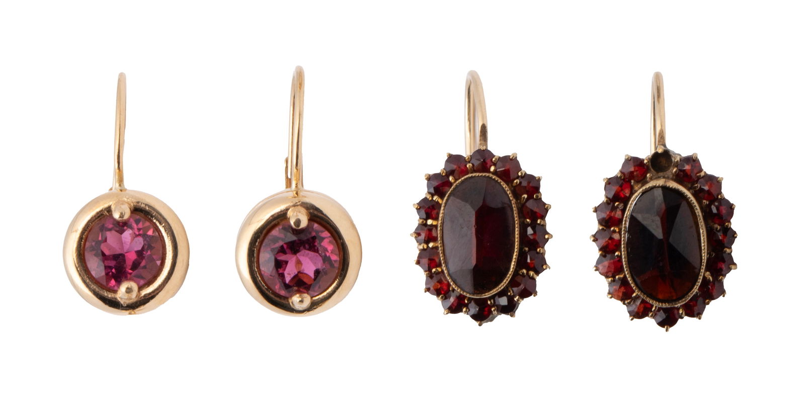 TWO PAIRS OF GEMSTONE EARRINGS (1 of 10)