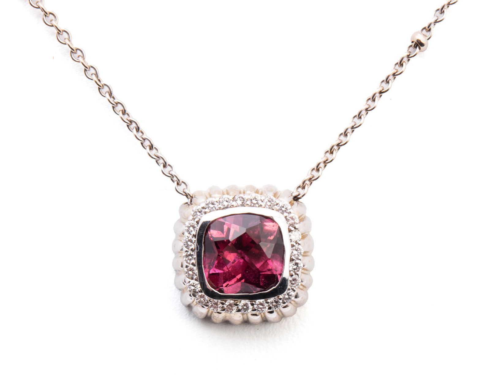 PINK TOURMALINE AND DIAMOND NECKLACE (1 of 7)