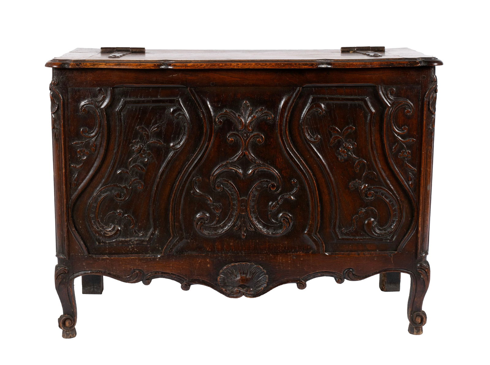 CARVED OAK COFFER (1 of 9)