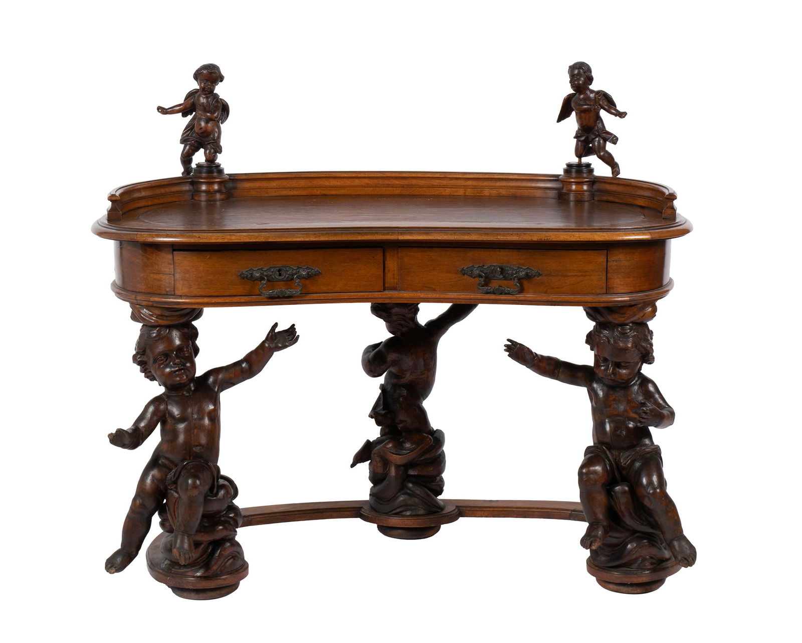 ITALIAN CARVED FIGURAL DESK (1 of 14)