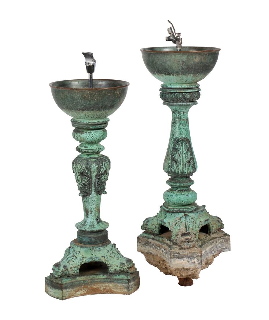 PAIR OF BRONZE WATER FOUNTAINS (1 of 8)