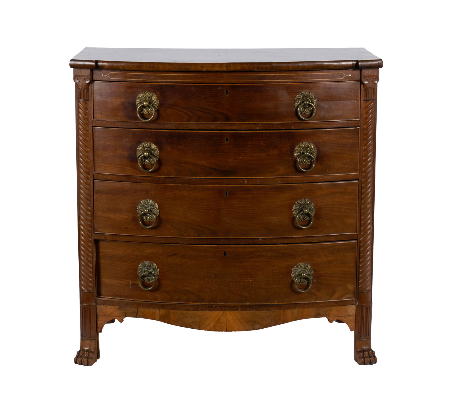 REGENCY BOW FRONT CHEST OF DRAWERS (1 of 8)
