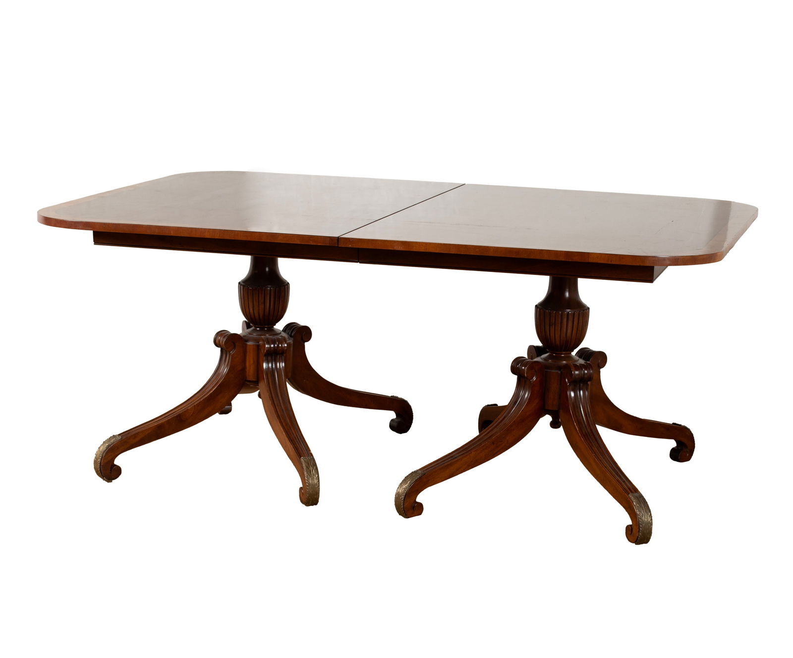 REGENCY STYLE DOUBLE PEDESTAL DINING TABLE (1 of 8)