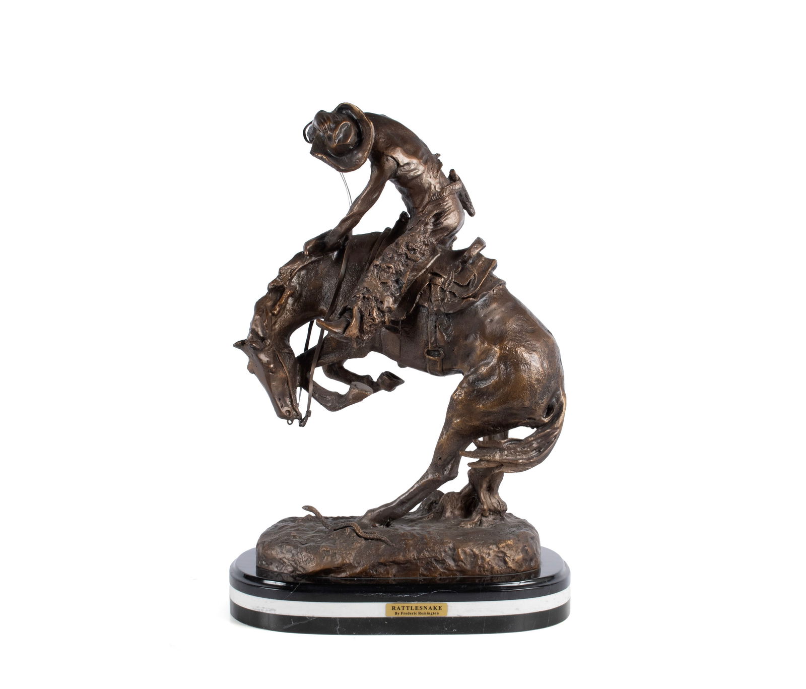 "RATTLESNAKE" BRONZE AFTER FREDERIC REMINGTON (1 of 9)