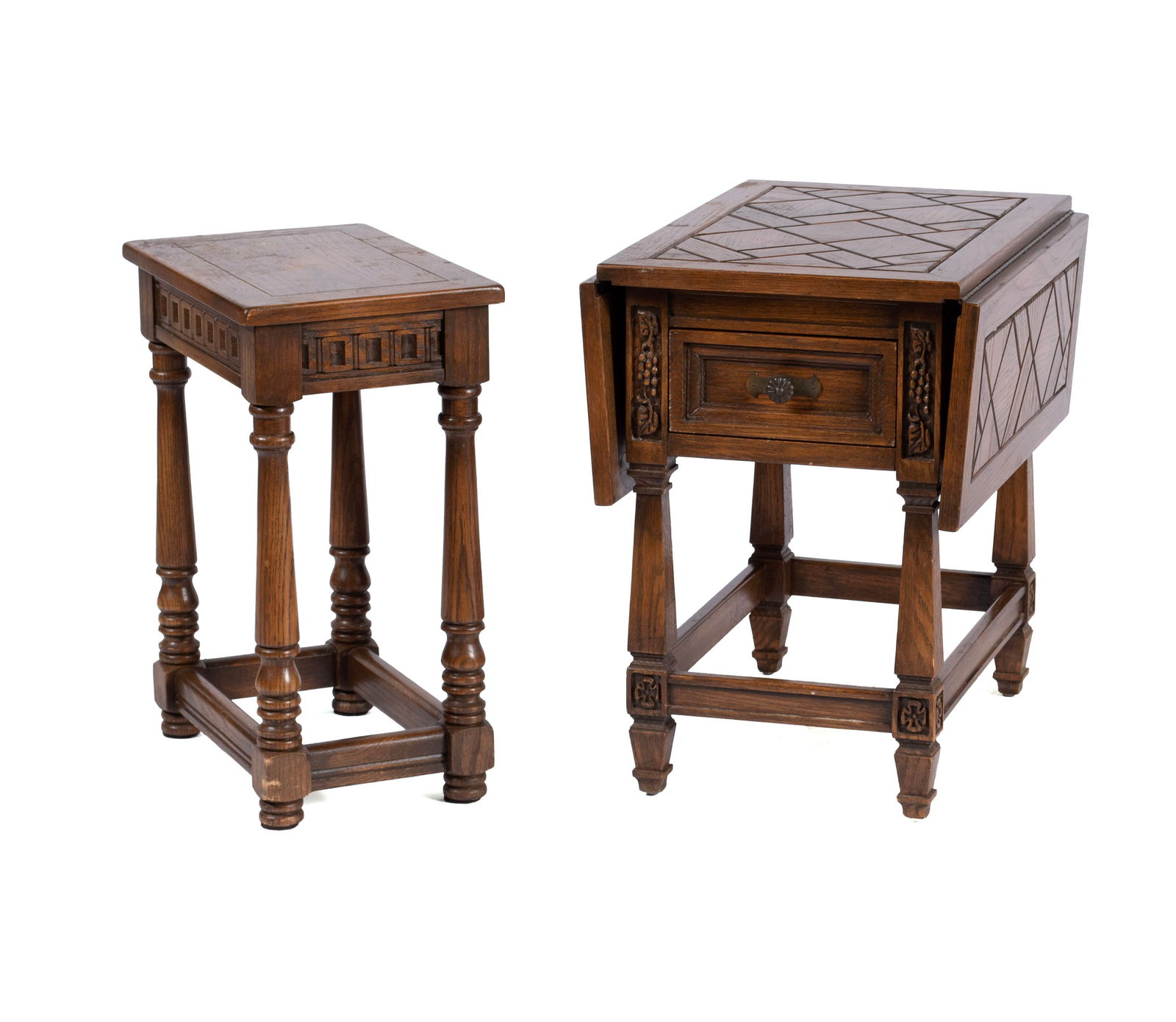 TWO ROMWEBER VIKING OAK SIDE TABLES (1 of 9)