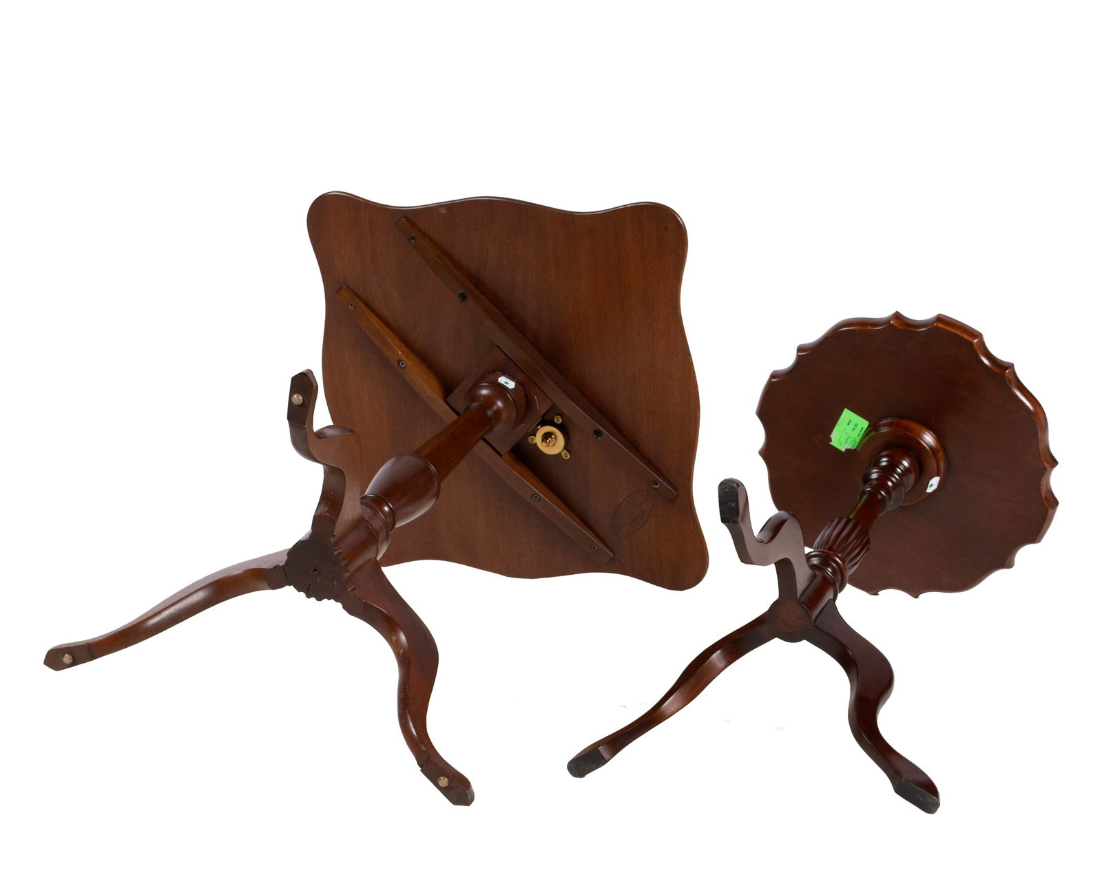 TWO PEDESTAL DRINKS TABLES - 8