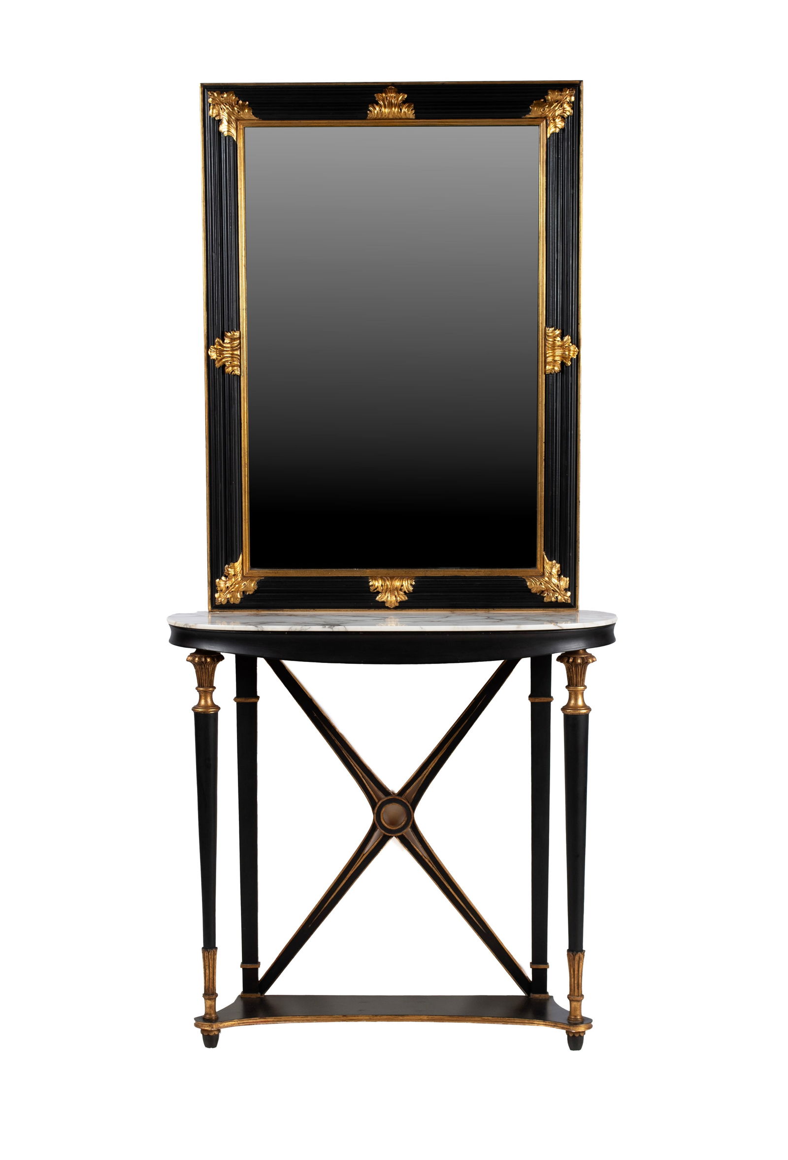 EMPIRE STYLE MARBLE TOP CONSOLE AND MIRROR (1 of 7)