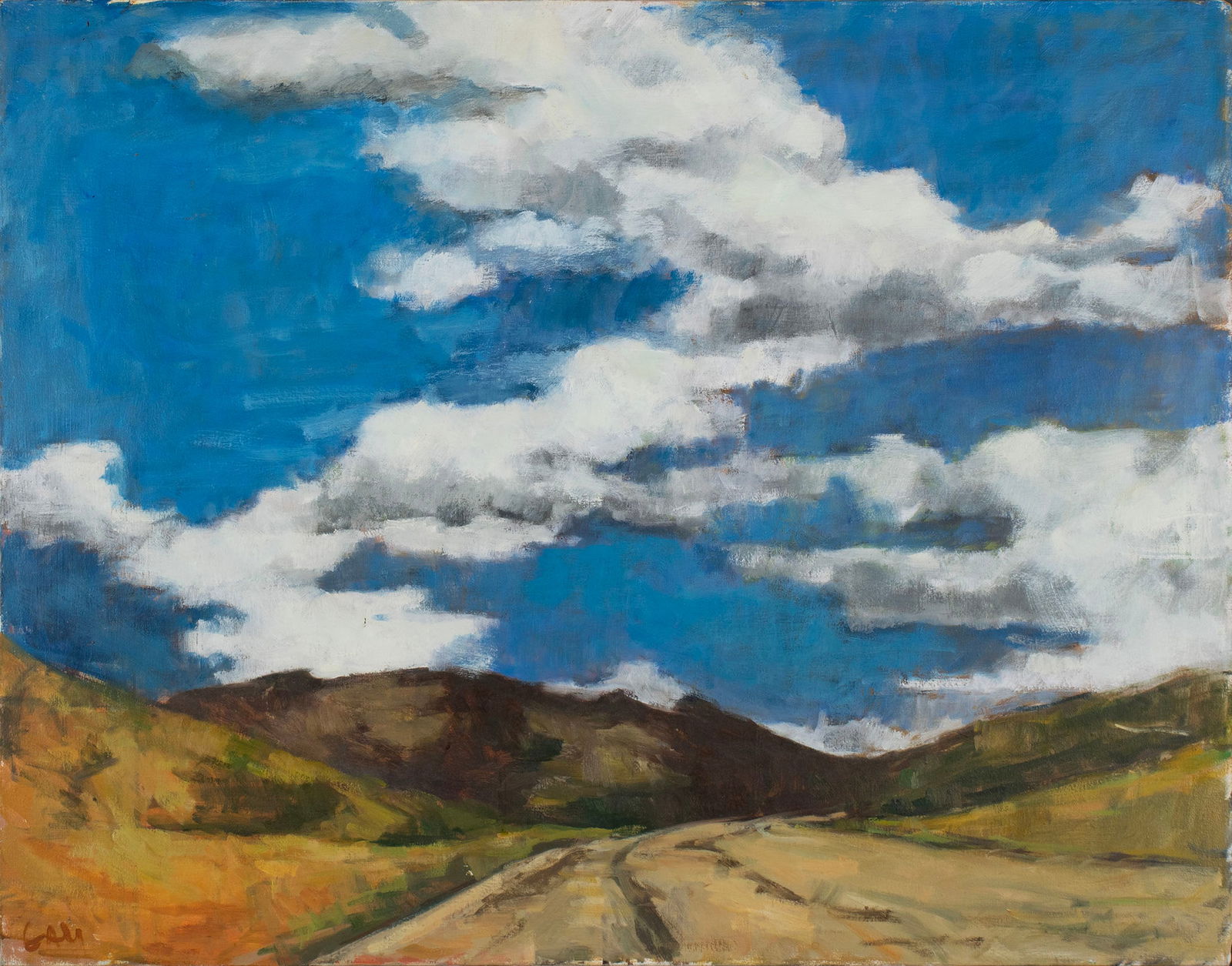 VIRGINIA 'TITO' GAY (AMERICAN (ST. LOUIS), 1932-2024): Virginia 'Tito' Gay American (St. Louis), 1932-2024 Big Sky Oil on canvas Signed lower left. High desert landscape, unframed. 30 x 36 in. (76.2 x 91.4 cm.)