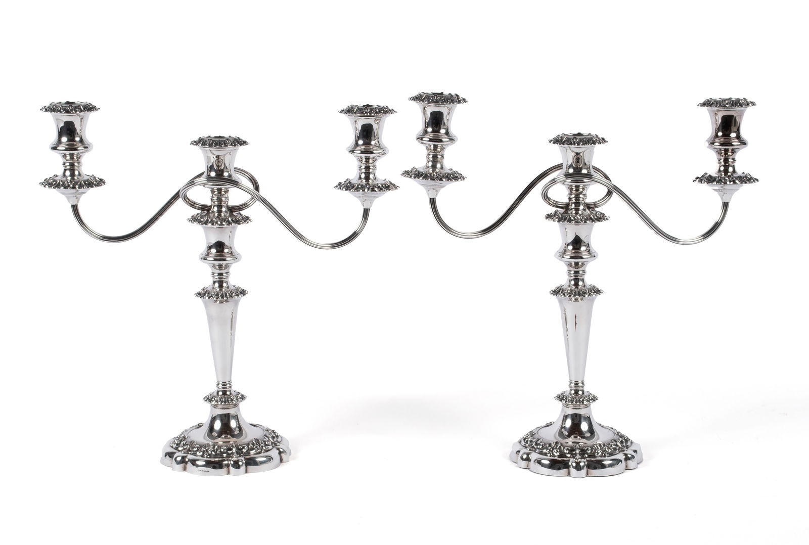 PAIR OF BARKER & ELLIS CANDELABRA (1 of 8)