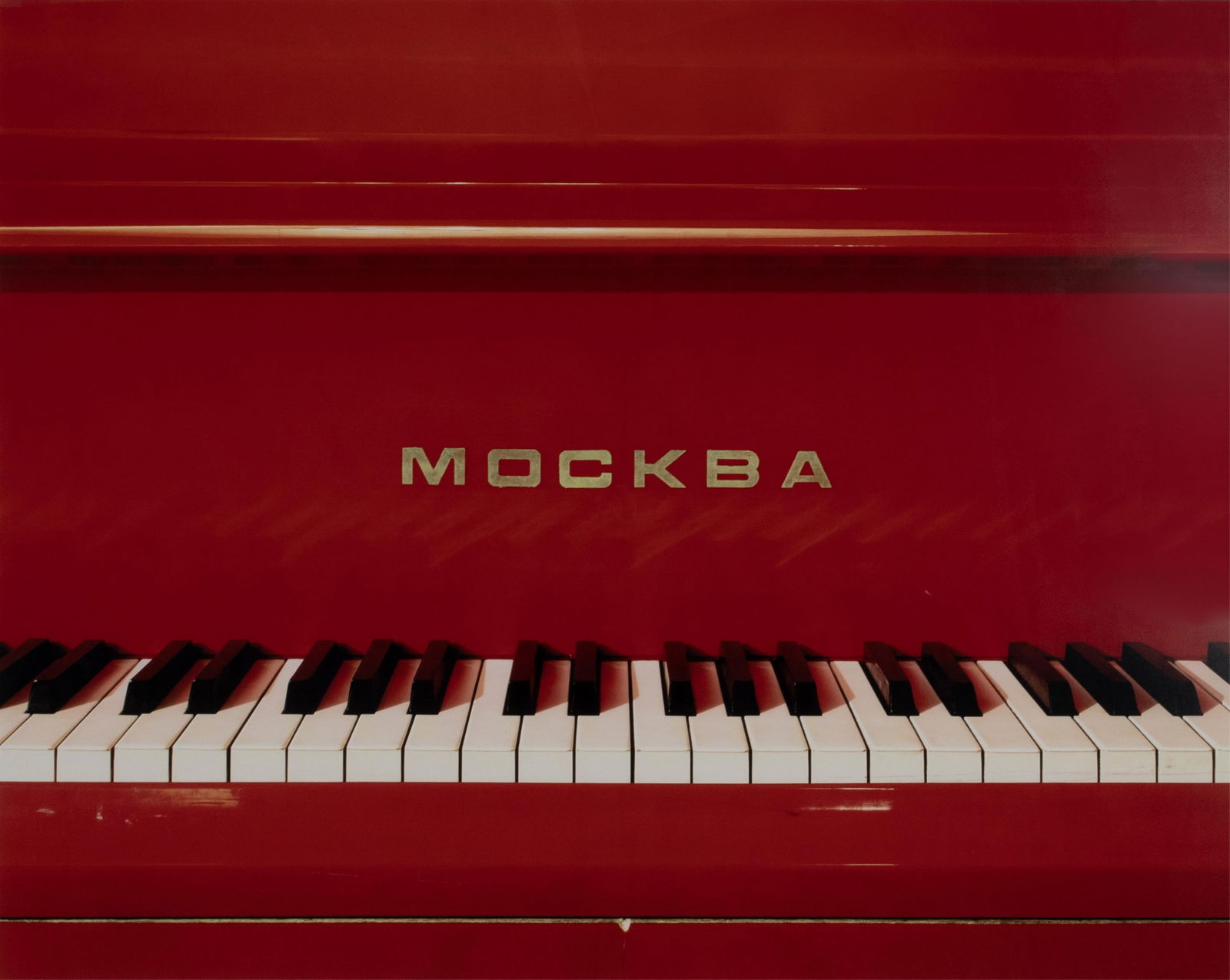 ANDREW MOORE (AMERICAN, B. 1957): Andrew Moore American, b. 1957 Red Piano Photograph Signed and dated 2004 lower right (partially under mat). Matted and framed. 55 1/2 x 44 1/2 in. (141 x 113 cm.), Frame: 55 x 66 in. (139.7 x 167.6