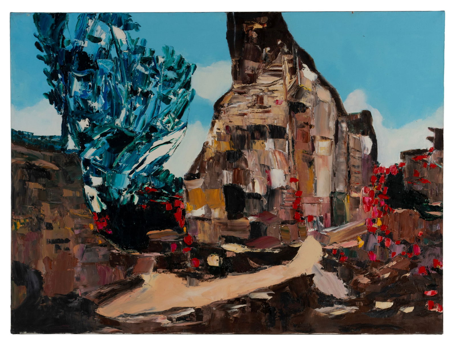 SIDNEY SMILEY (AMERICAN, 1912-2002): Sidney Smiley American, 1912-2002 Oil on canvas Unsigned. Abstract landscape, unframed. Sidney Smiley was born in Canada on August 11, 1912. A graduate of Seattle?s Cornish School of Music and the