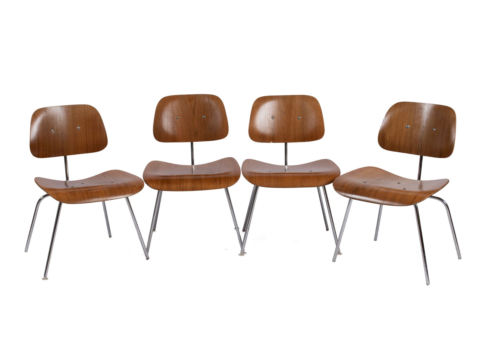 SET OF FOUR CHARLES EAMES FOR HERMAN MILLER 'DCM' CHAIRS (1 of 6)