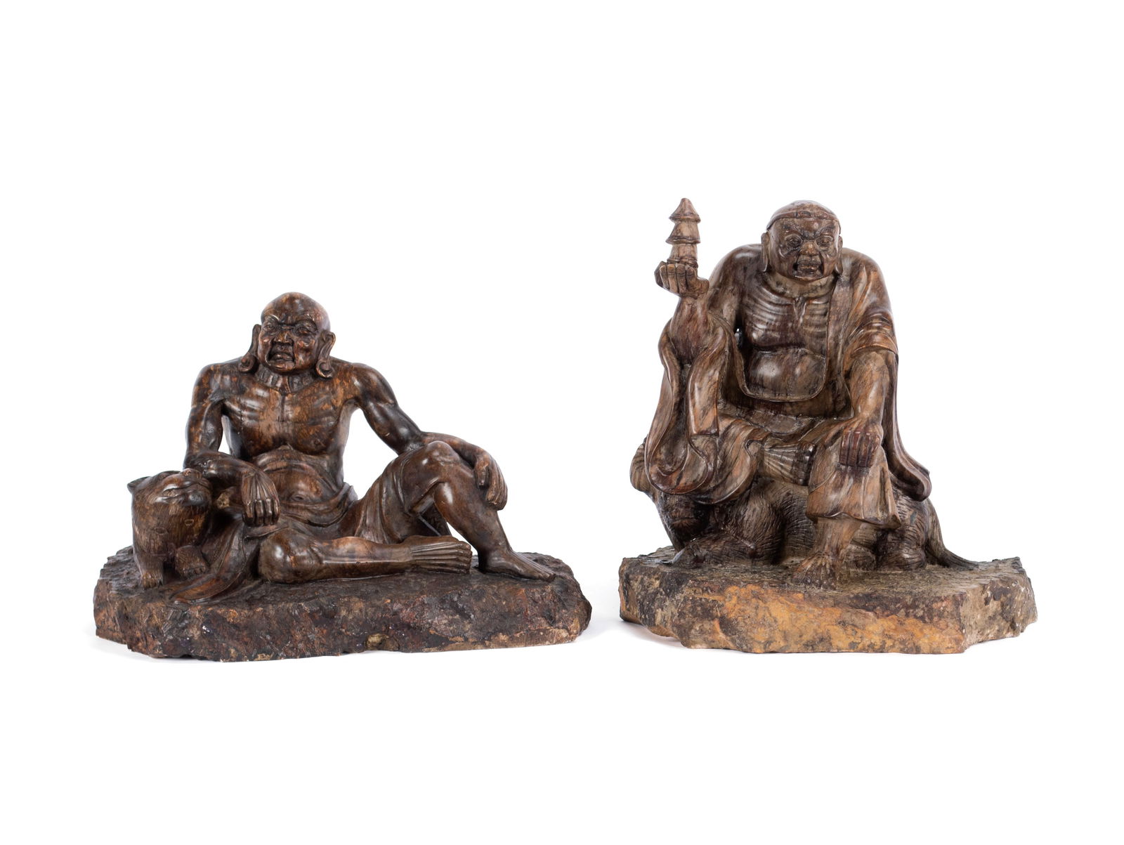 TWO BUDDHIST ARHAT FIGURE GROUPS (1 of 7)