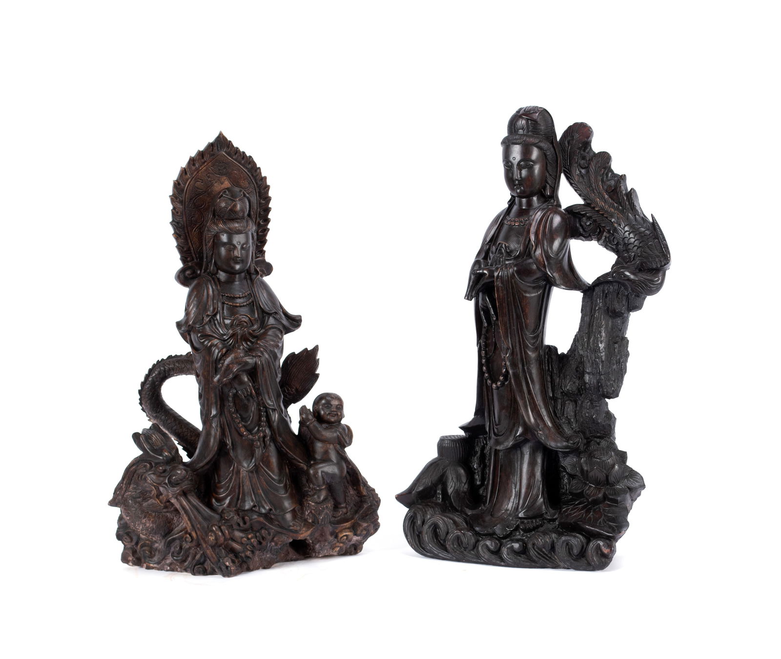 TWO QUAN YIN FIGURE GROUPS (1 of 8)