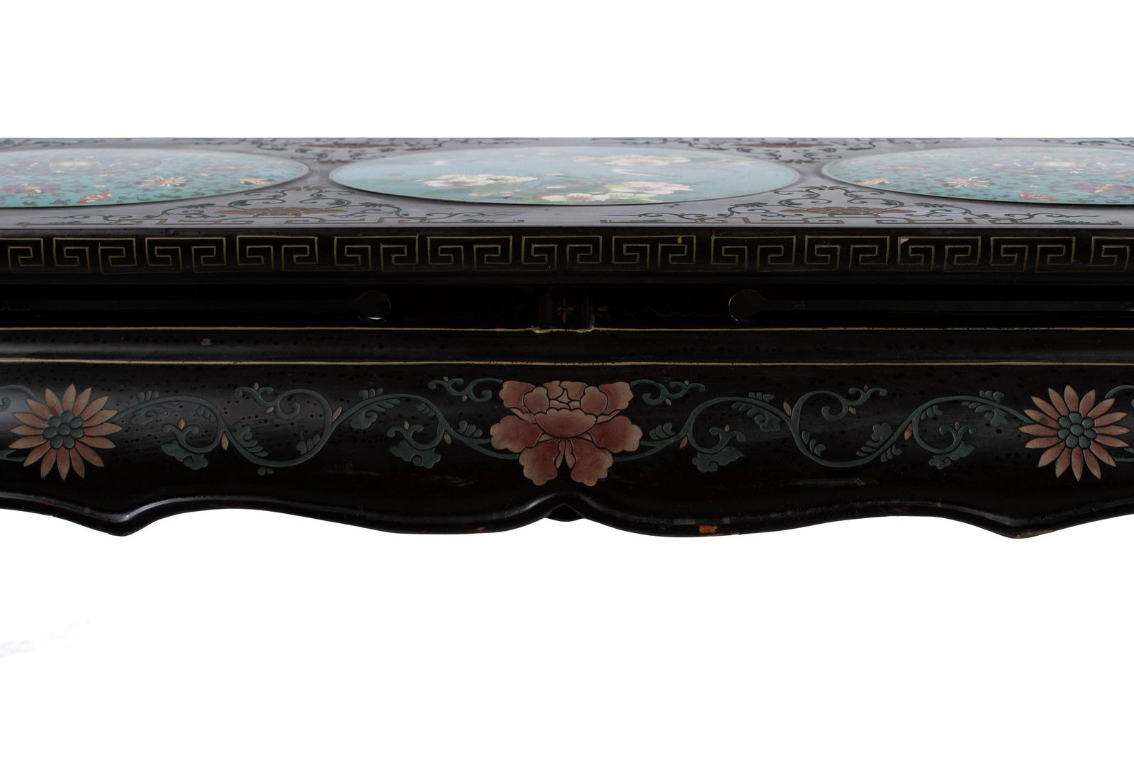 CHINESE COFFEE TABLE WITH CLOISONNE INSERTS - 5