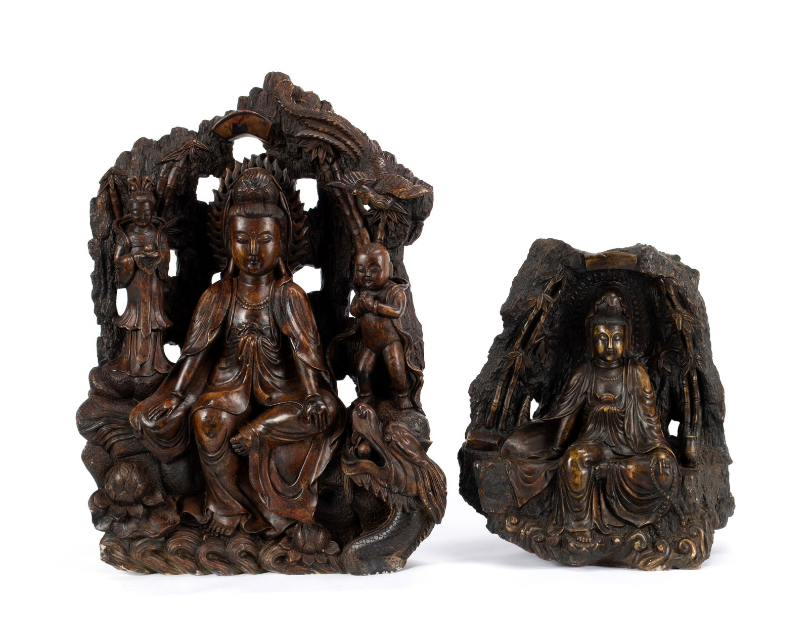 TWO QUAN YIN FIGURE GROUPS (1 of 8)