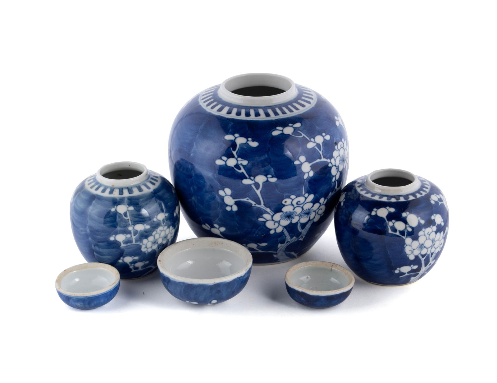 THREE CHINESE PRUNUS GINGER JARS - 5