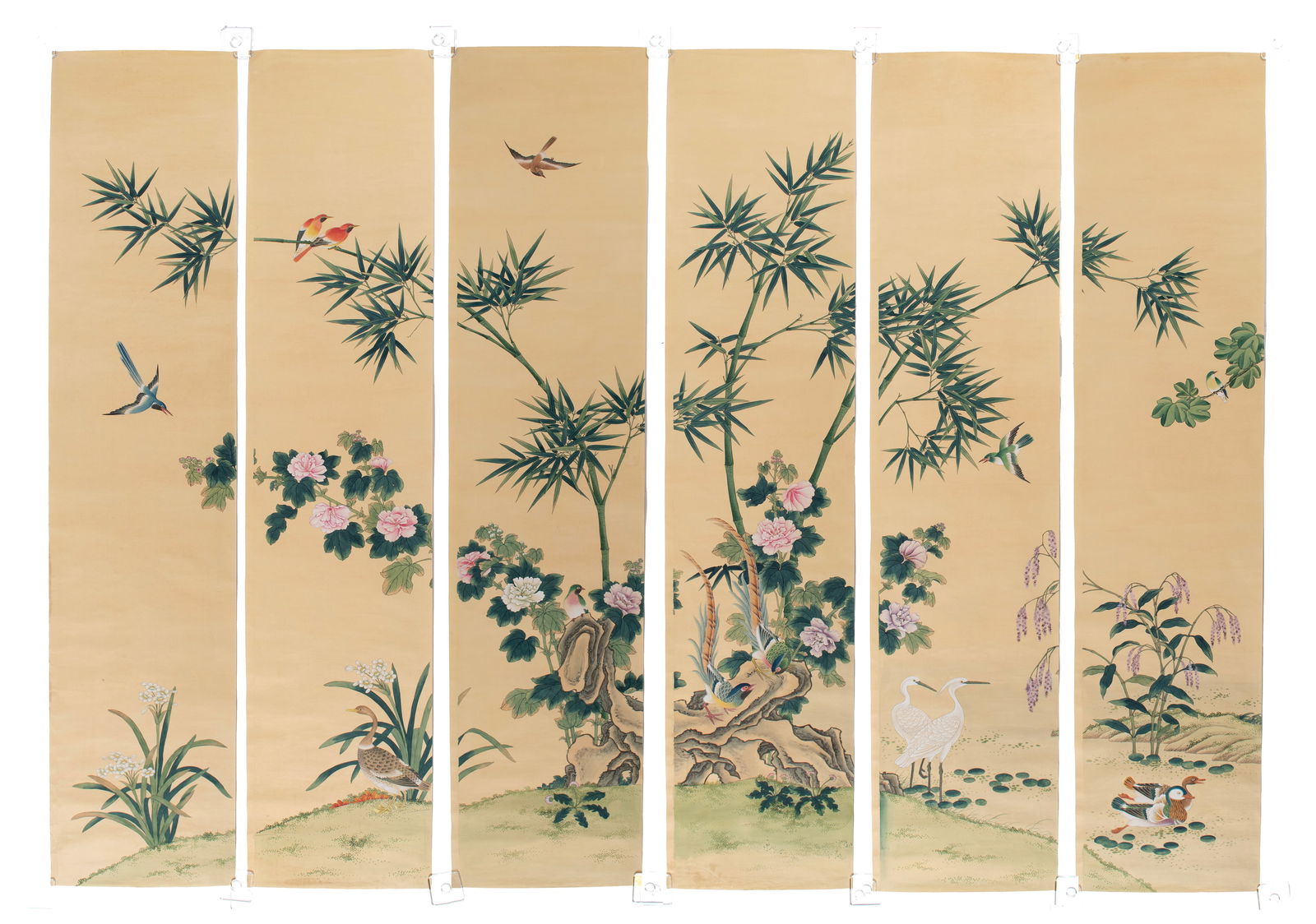 CHINESE HAND PAINTED WALLPAPER PANELS (12) (1 of 20)
