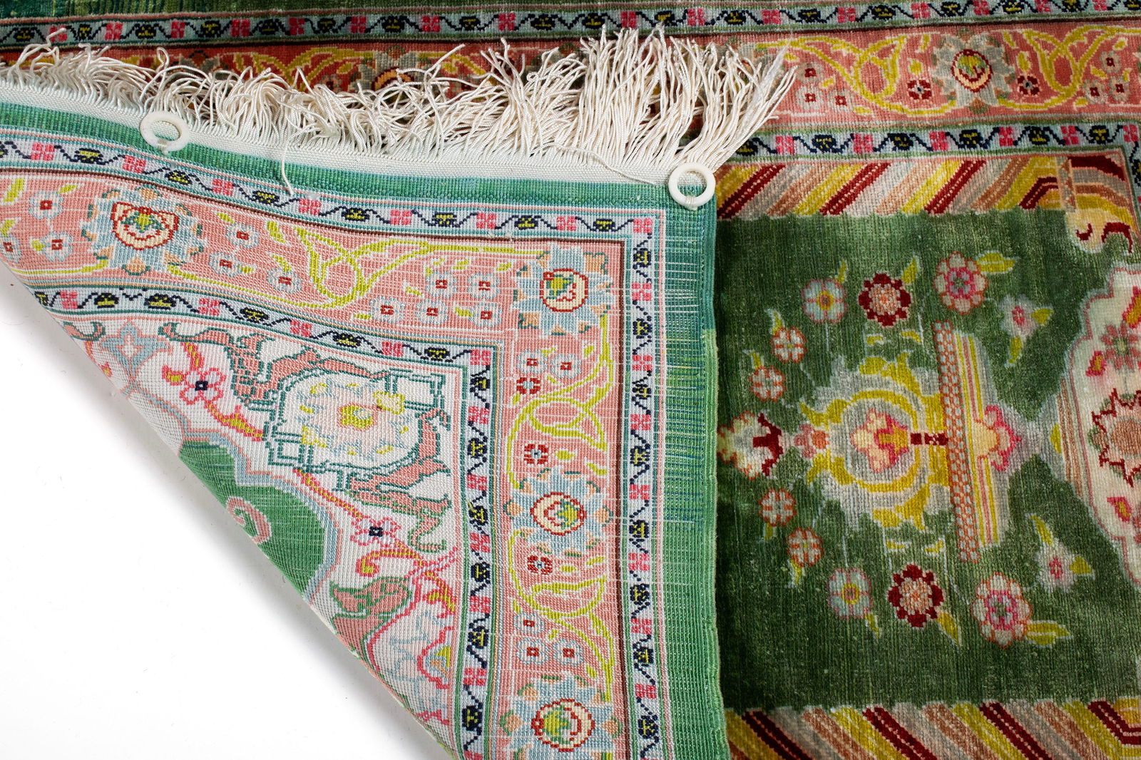 HEREKE SILK PRAYER MAT, SIGNED - 5