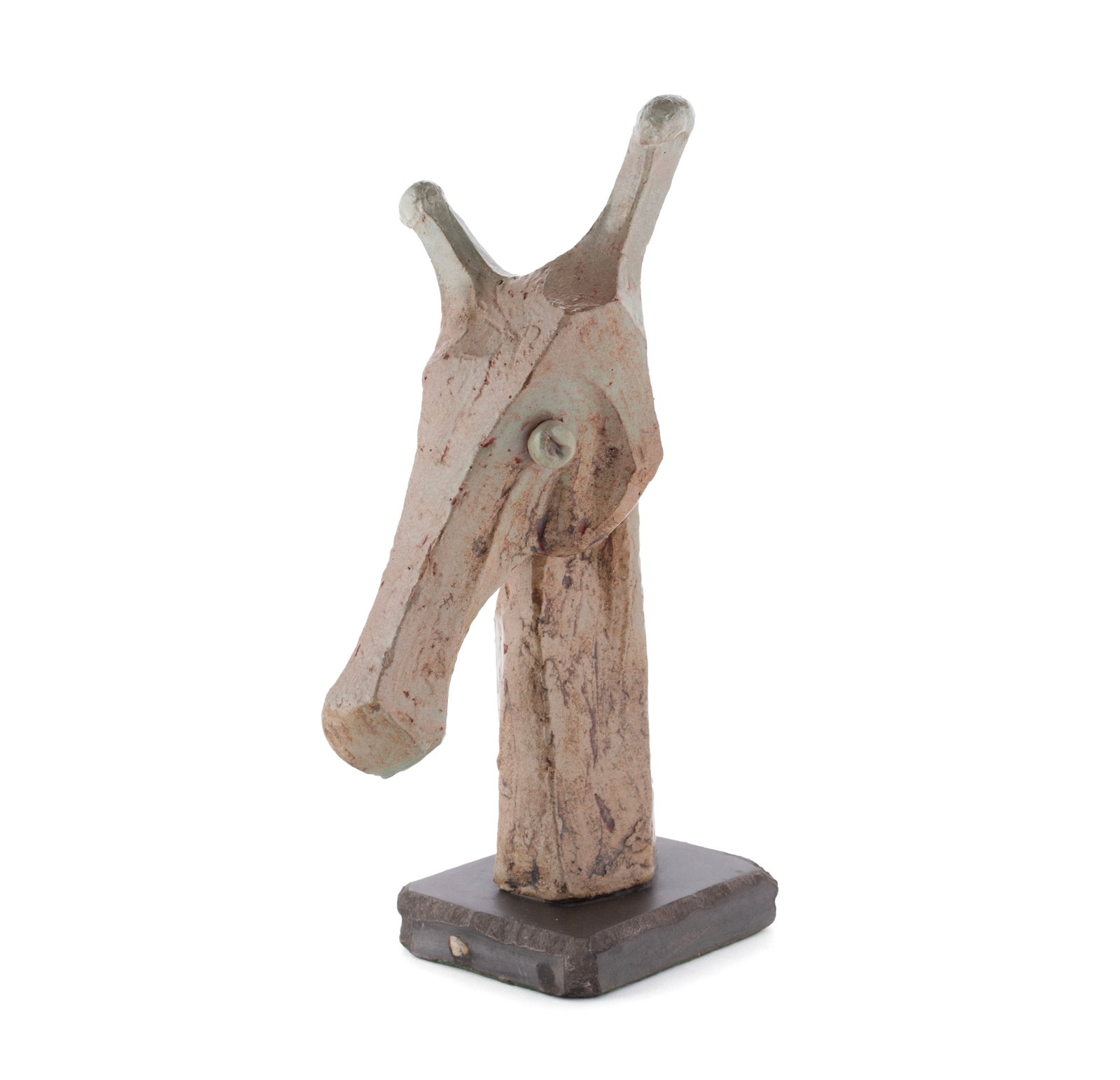 (NEWELL) HILLIS ARNOLD (AMERICAN, 1906-1988): (Newell) Hillis Arnold American, 1906-1988 Ceramic Signed to underside of base. Giraffe head form on base. 12 x 4 x 6 1/2 in. (30.5 x 10.2 x 16.5 cm.)