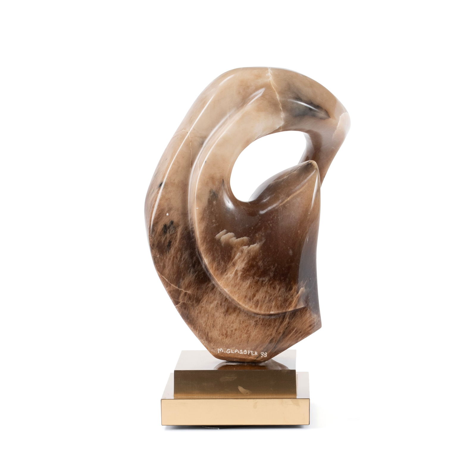 ABSTRACT STONE SCULPTURE SIGNED M. GLASOFER (1 of 10)