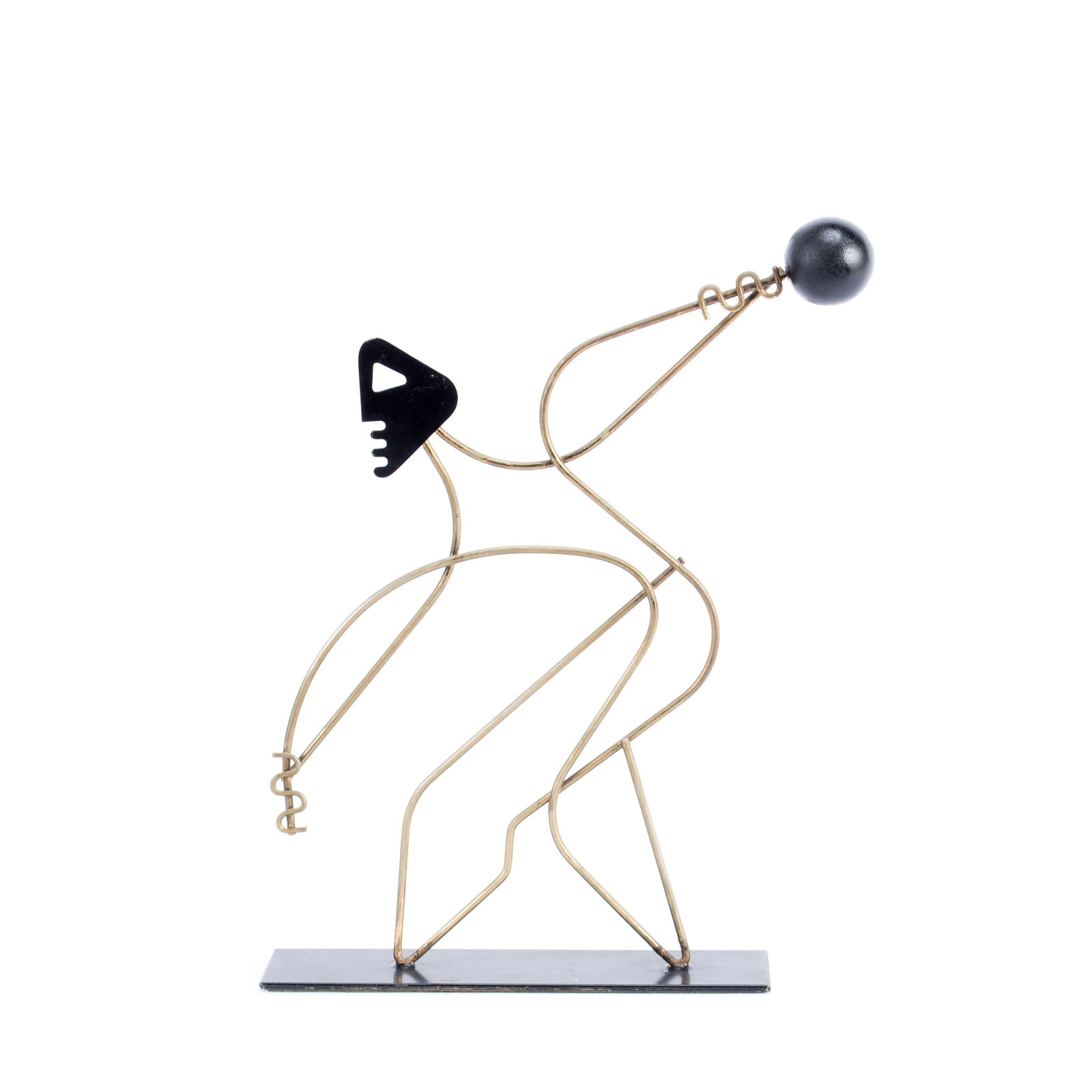 FREDERICK WEINBERG (AMERICAN, 1915-2018): Frederick Weinberg American, 1915-2018 Bowler Brass and wood Circa 1950s, unsigned. 12 x 10 in. (30.5 x 25.4 cm.)