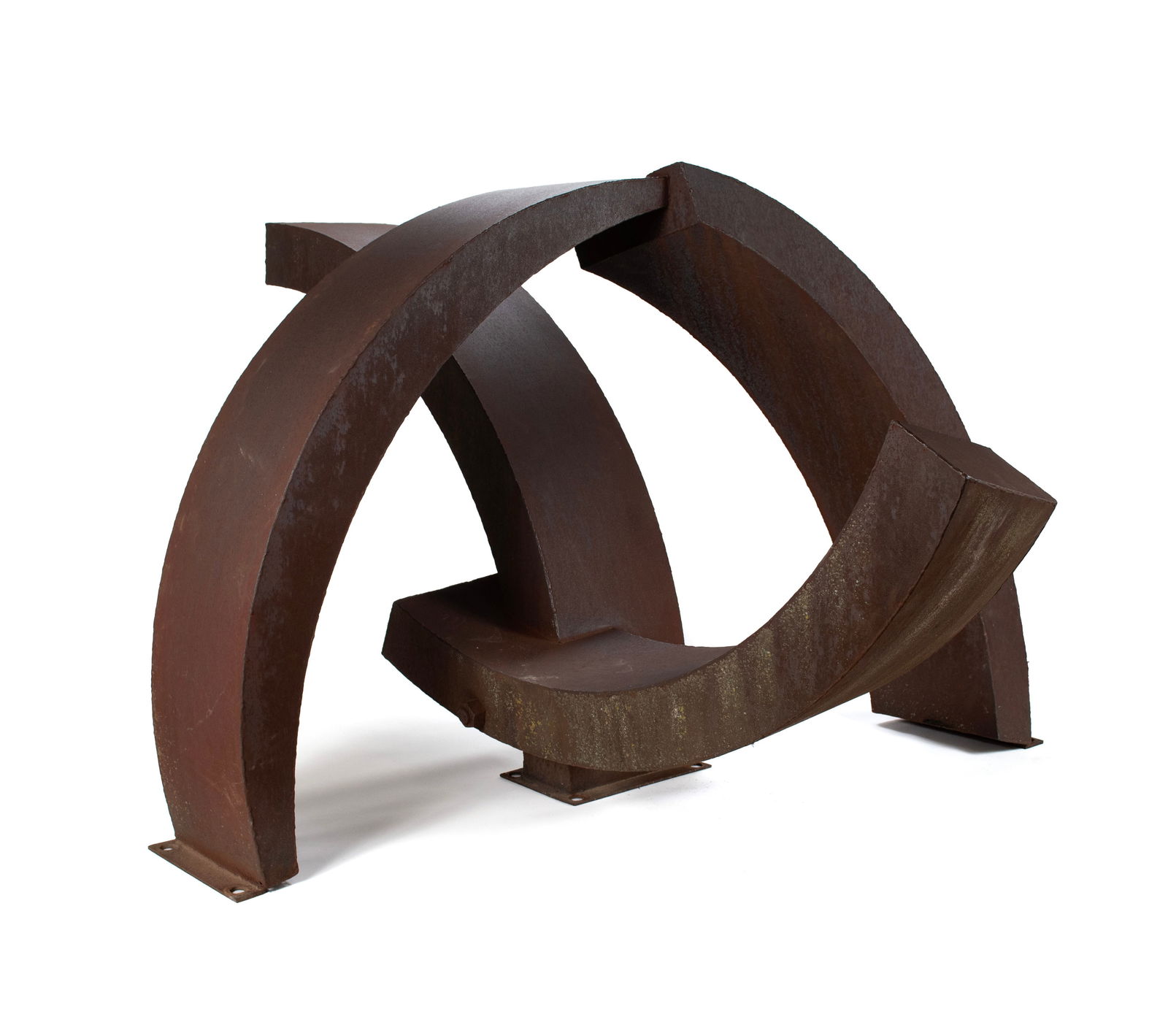 BROTHER MEL MEYER (AMERICAN (ST. LOUIS), 1928-2013): Brother Mel Meyer American (St. Louis), 1928-2013 Steel Unsigned. Geometric outdoor sculpture. Brother Mel Meyer was born in Florissant, MO in 1928 and joined the Marianist order of monks at the age