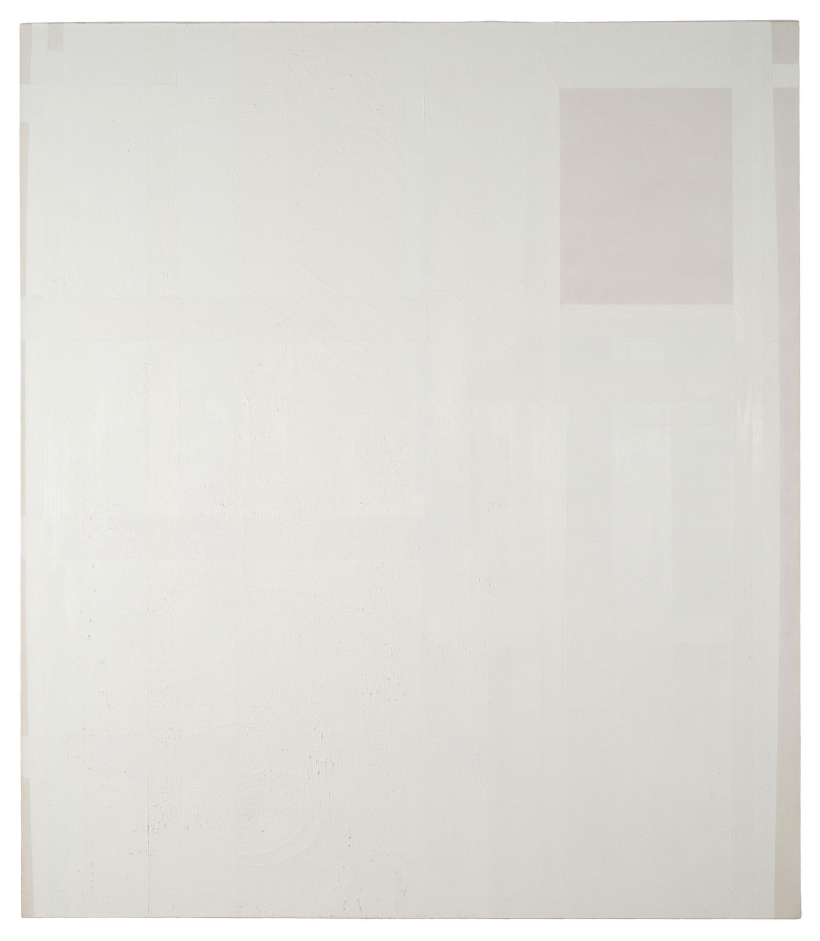 ALAN UGLOW (BRITISH, 1941-2011): Alan UglowBritish, 1941-2011Untitled (White Rectangle #2)Oil on canvasSigned, titled and dated 1978/79 to stretcher. Unframed, with Mary Boone Gallery label to verso.Alan Uglow was born in 1941