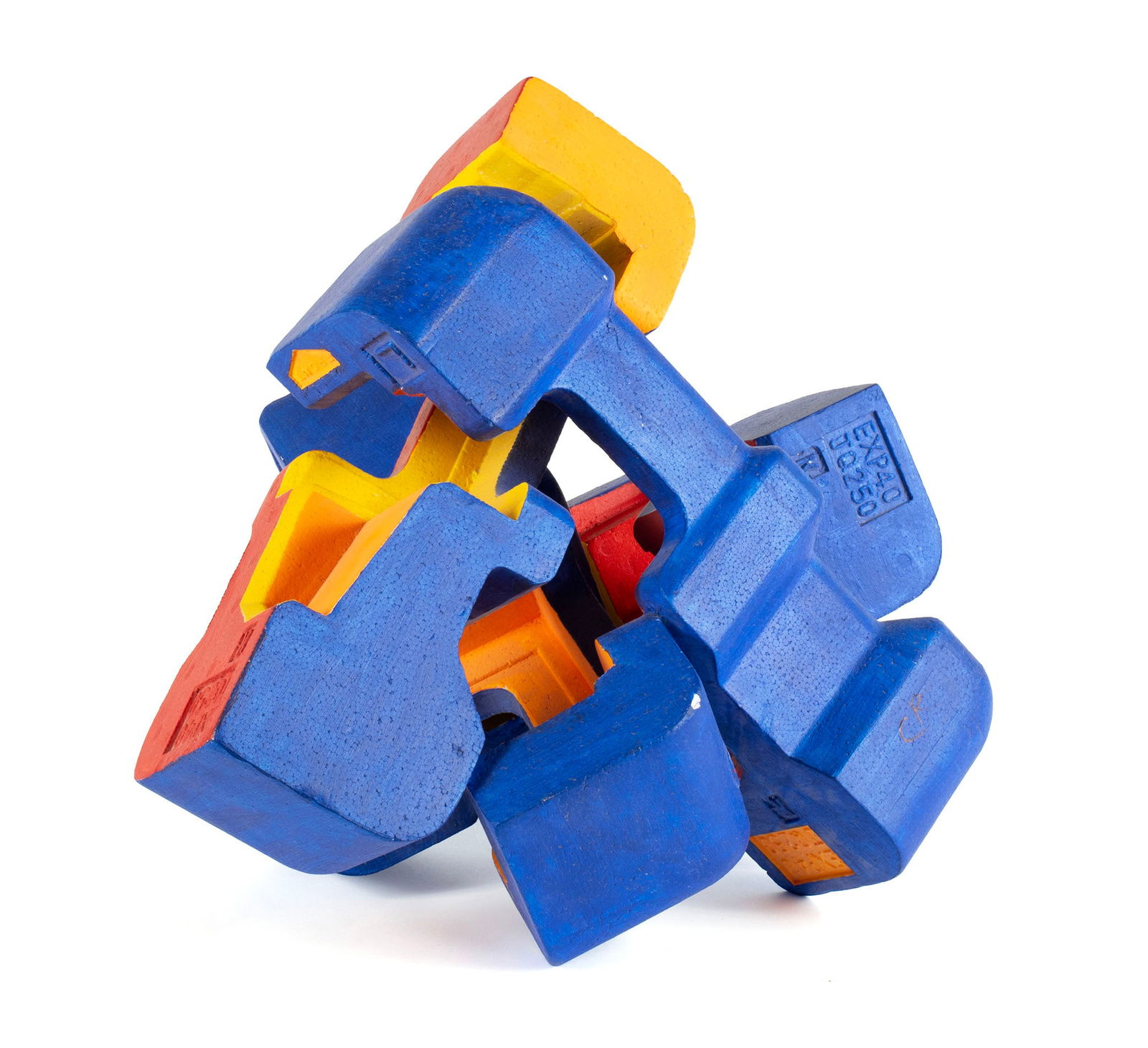 CAROLE ROBERTS (AMERICAN, B. 1940): Carole Roberts American, b. 1940 Painted Styrofoam Initialed by the artist. Colorfully painted industrial configuration. Carole S. Roberts is an abstract expressionist artist and jeweler. She has a