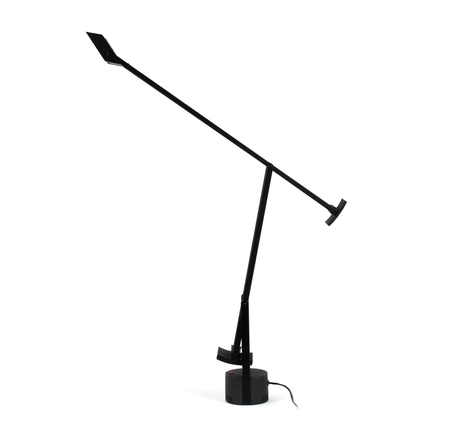 ARTEMIDE TIZIO DESK LAMP: ARTEMIDE TIZIO DESK LAMP Italian, mid-20th century. Black swing-adjustable lamp with counterweights. 44 x 4.29 x 4.29 in. (111.8 x 10.9 x 10.9 cm.)