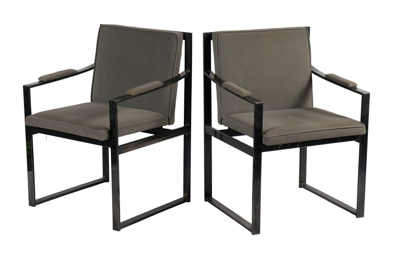 PAIR OF MODERN OPEN ARMCHAIRS (1 of 8)