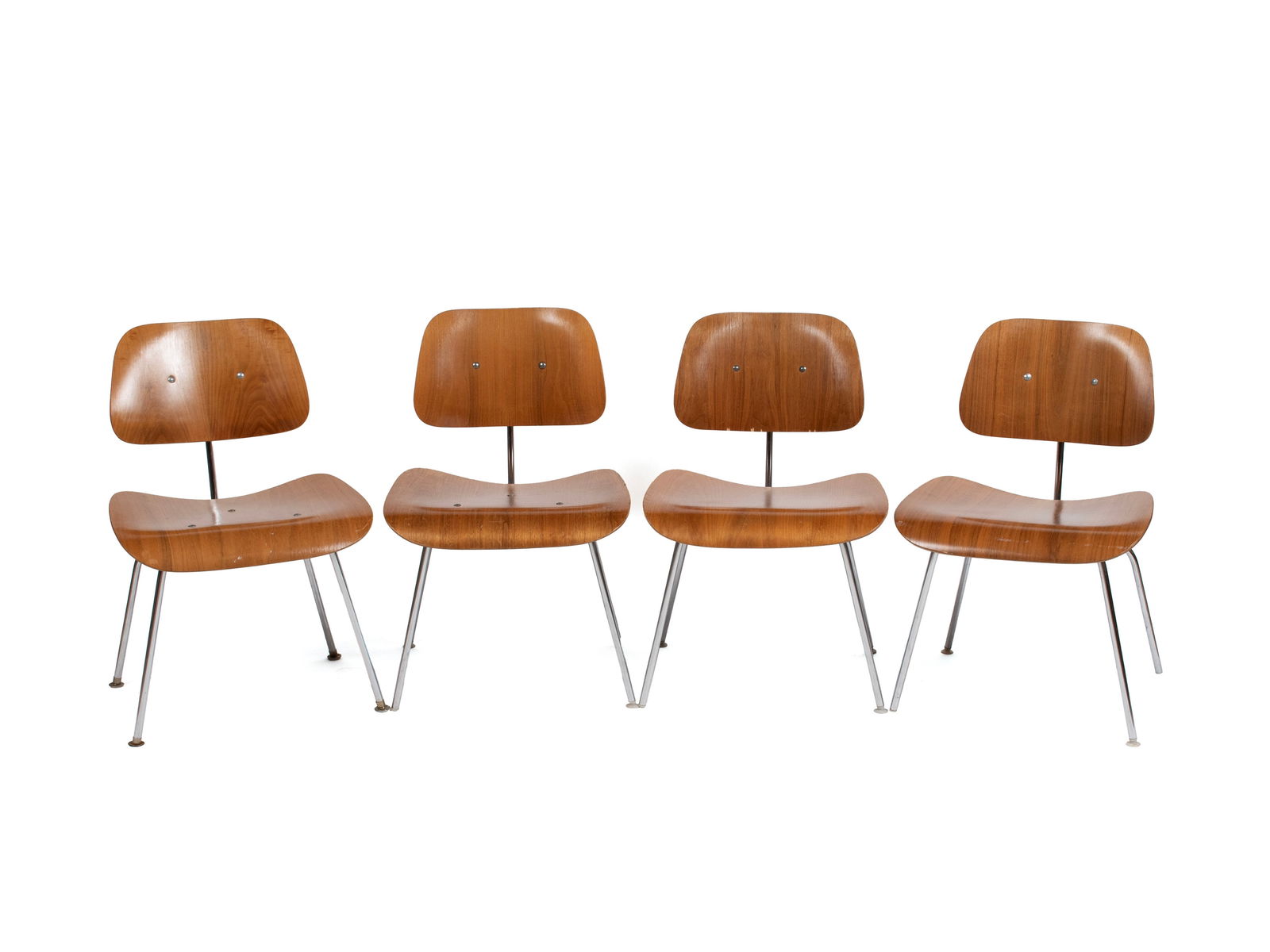 SET OF FOUR CHARLES EAMES FOR HERMAN MILLER 'DCM' CHAIRS (1 of 5)