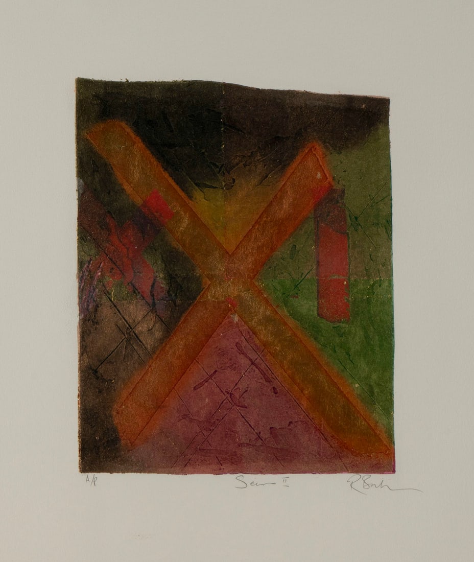 RUSSELL BAKER (BRITISH, B. 1968): Russell Baker British, b. 1968 Carborundum print Signed in pencil lower right, titled lower center and noted 'A/P' lower left. Matted and framed. Image: 12 x 9 3/4 in. (30.5 x 24.8 cm.), Frame: 24
