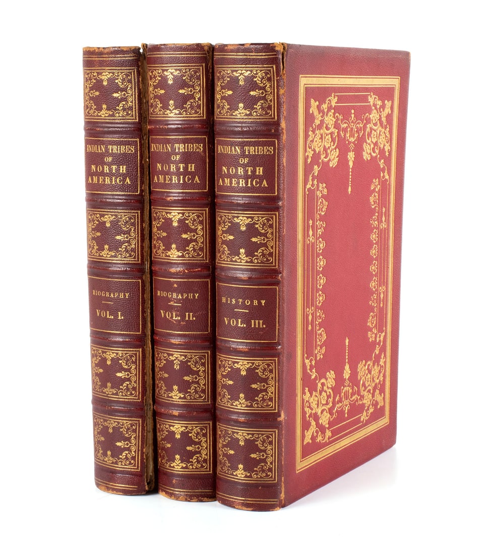 THOMAS MCKENNEY & JAMES HALL, 'HISTORY OF THE INDIAN TRIBES OF NORTH AMERICA': THOMAS MCKENNEY & JAMES HALL, 'HISTORY OF THE INDIAN TRIBES OF NORTH AMERICA'Philadelphia: D. Rice & A.N. Hart, 1854. Three volumes, with 120 hand-colored lithograph plates.10 1/2 x 7 x 1 3/4 in. (26.
