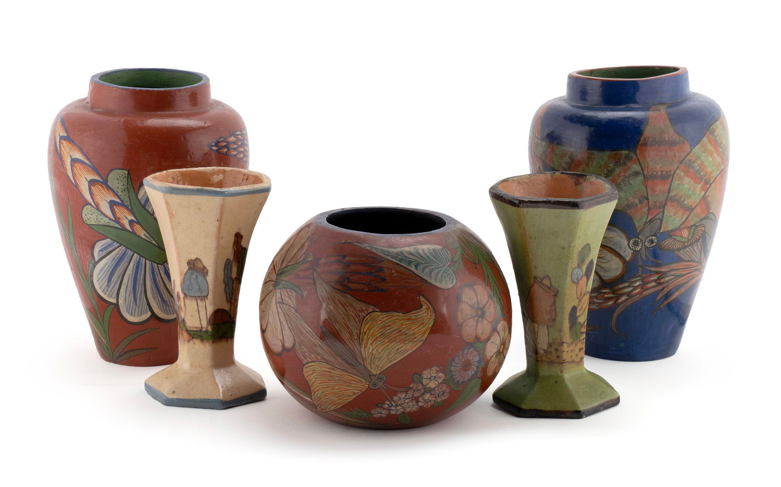 FIVE MEXICAN POTTERY VASES (1 of 17)
