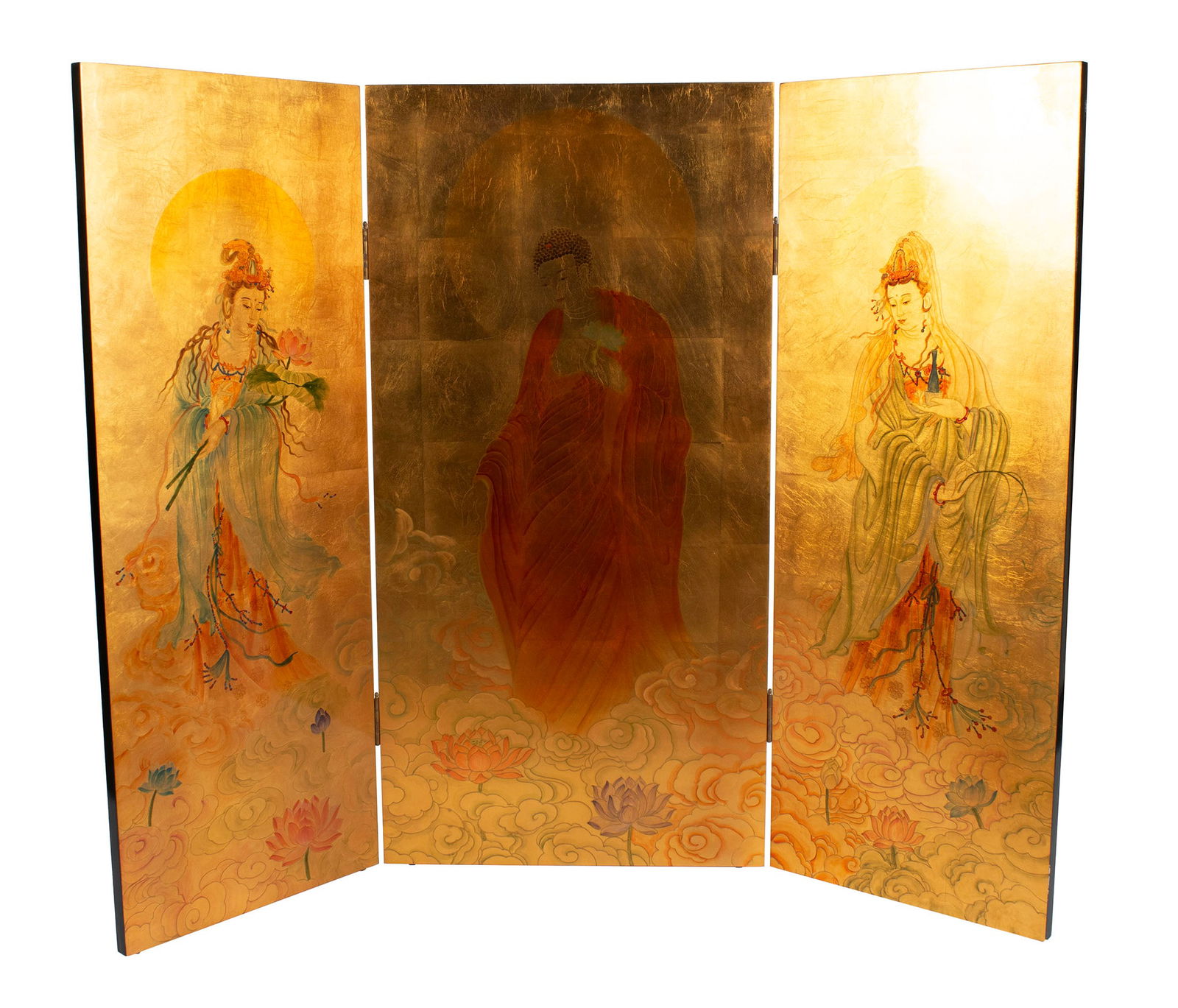 TWO THREE-PANEL ROOM SCREENS - 12