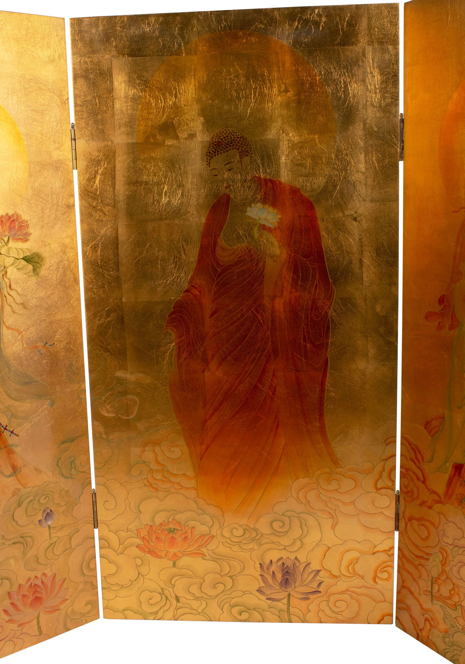 TWO THREE-PANEL ROOM SCREENS - 4